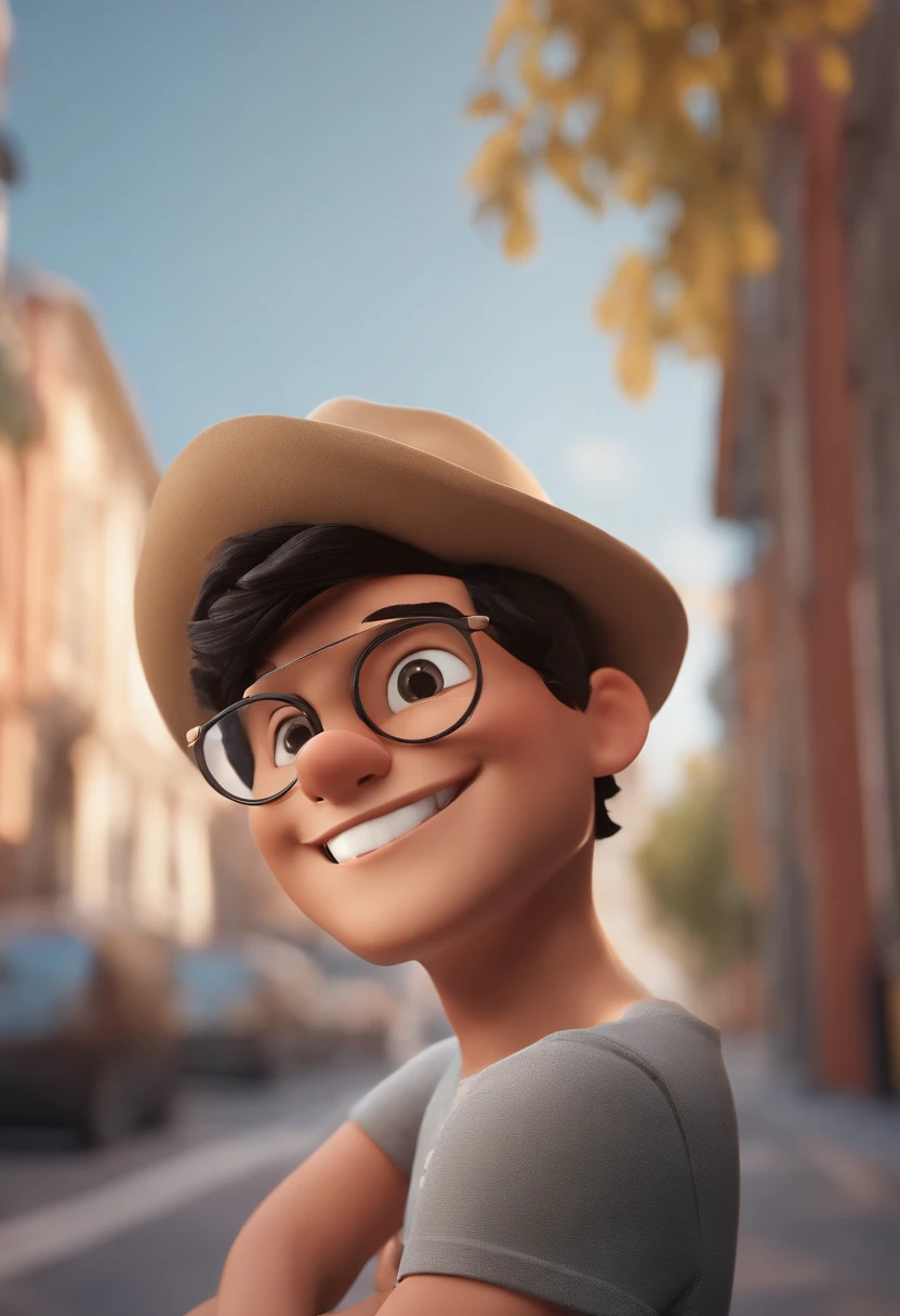 Cartoon character of a cool boy with black hair, wear a white shirt, animation character, Caractere estilizado, animation style rendering, 3D estilizado, Arnold Maya render, 3 d render stylized, toon render keyshot, Personagem 3D, Personagem 3D, 3d rendering stylized, 3 d character render, personagem de desenho animado, Personagem de close up, Pose de personagem, (Estilo Pixar) (master part:1.2) (Bokeh) (best quality) (pele detalhada) (textura detalhada) (8k) (argila) (Cinematic lighting) (foco nítido