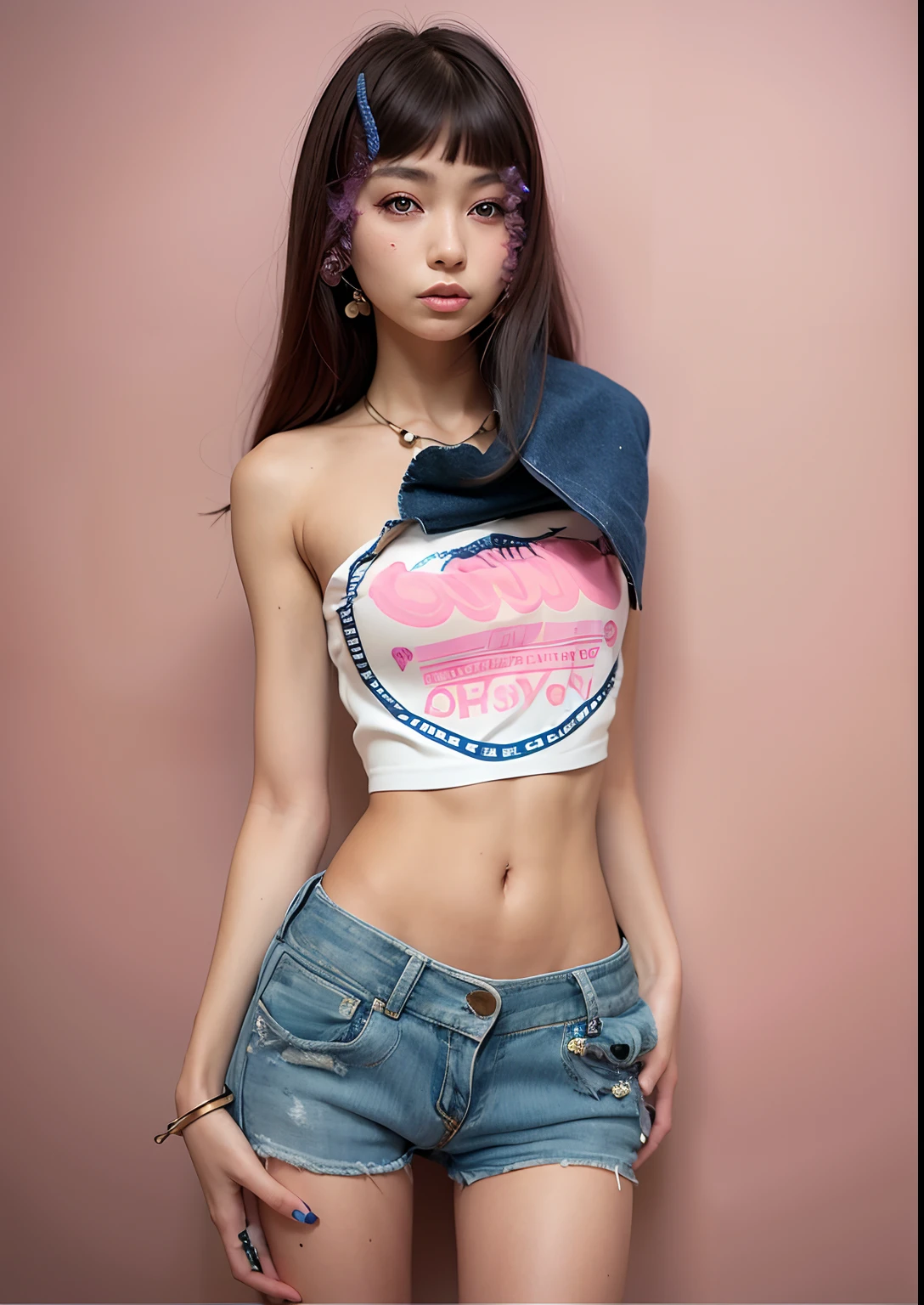 Arapei woman posing for a photo in pink shirt and denim shorts, photo of slim girl, 2 4 year old female model, 1 8 I, photo of slim girl model, 18 years old, 2 2 years old, 2 5 I, very tasty, 2 3 years old, 1 6 years old, 21 years old, 2 0 I