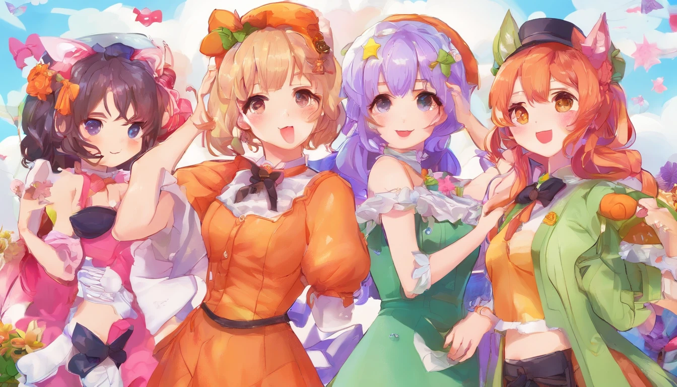 Halloween night, Halloween party, Jack-o'-lantern, many people in cosplay
