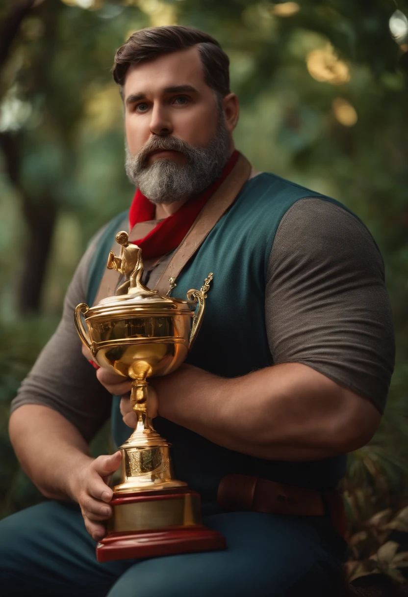 image inspired by pixar disney There's a man with a trophy and a medal in his hand