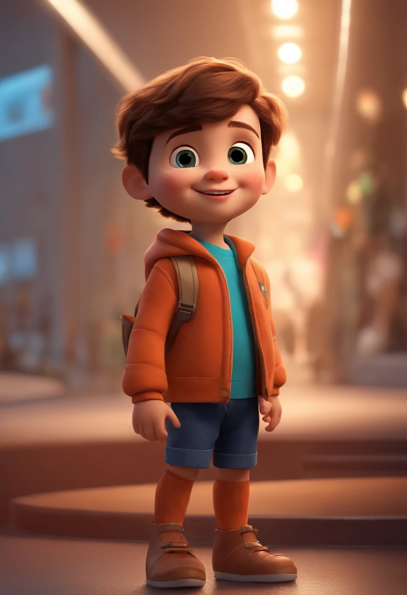 a happy cute ??? standing short hair, vestindo uma fantasia espacial, , fundo branco, barnet, Tom, Estilo Pixar, ....3d, desenhos animados, rosto detalhado, asymmetrical 16k
