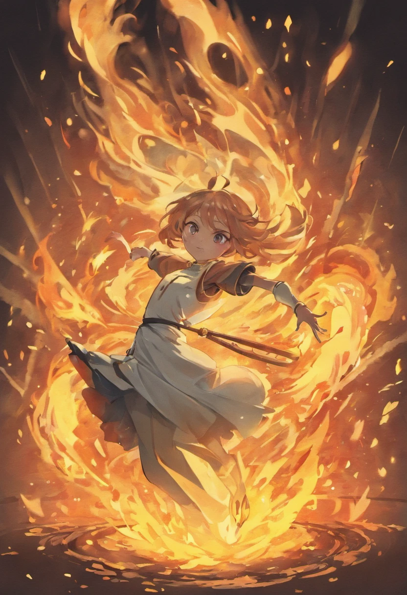 Por favor, create a vector image that represents the title of the book 'A Dream on Fire'. A imagem deve ser simples e elegante, com um prato de jantar branco de acabamento refinado no centro. Sobre o prato, coloque uma colher de pau e um garfo cruzados, criando uma forma de 'X'. Kitchen utensils should be depicted in a soft and elegant way. Adicionalmente, Include a small stylized flame next to the wooden spoon or fork to symbolize the 'dream on fire'. The image must be suitable for use in the layout of a book.