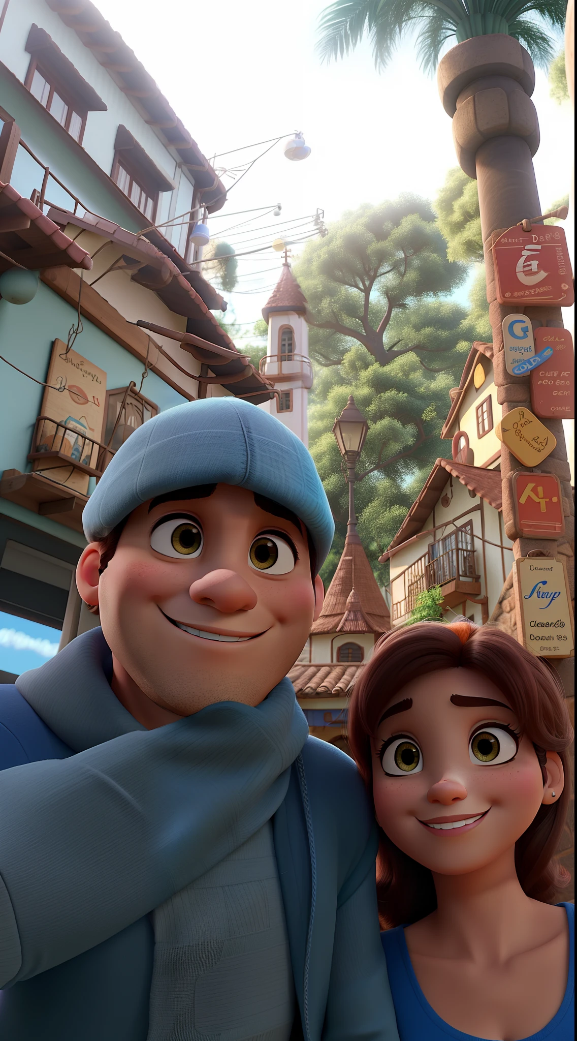 Um casal estilo disney pixar, alta qualidade, melhor qualidade