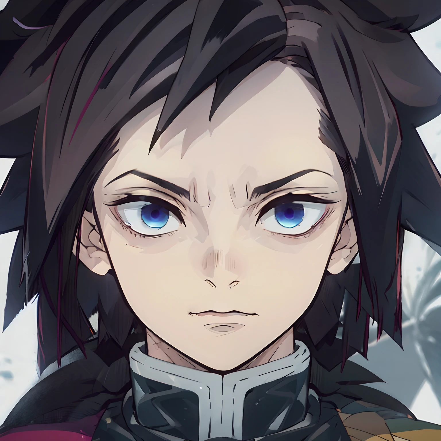 child, whaite hair:1.2, Has dull hair, short detailed hair, Hairline, Right Light, Iris heterochromic pupil, closeup cleavage:1.1, solo person, Manteau blanc