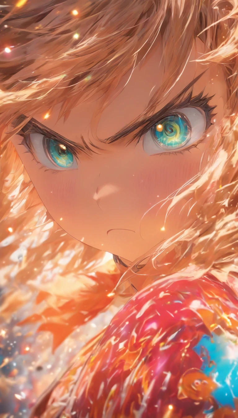 vivd colour, 16k, hyper HD, High-density imaging review 10, (tmasterpiece:1. 5), absurderes, (best qualtiy:1. 5),A girl,Hold your arms,Frowning,Staring at you angrily,Pouting angrily, Cute girl,A ball head