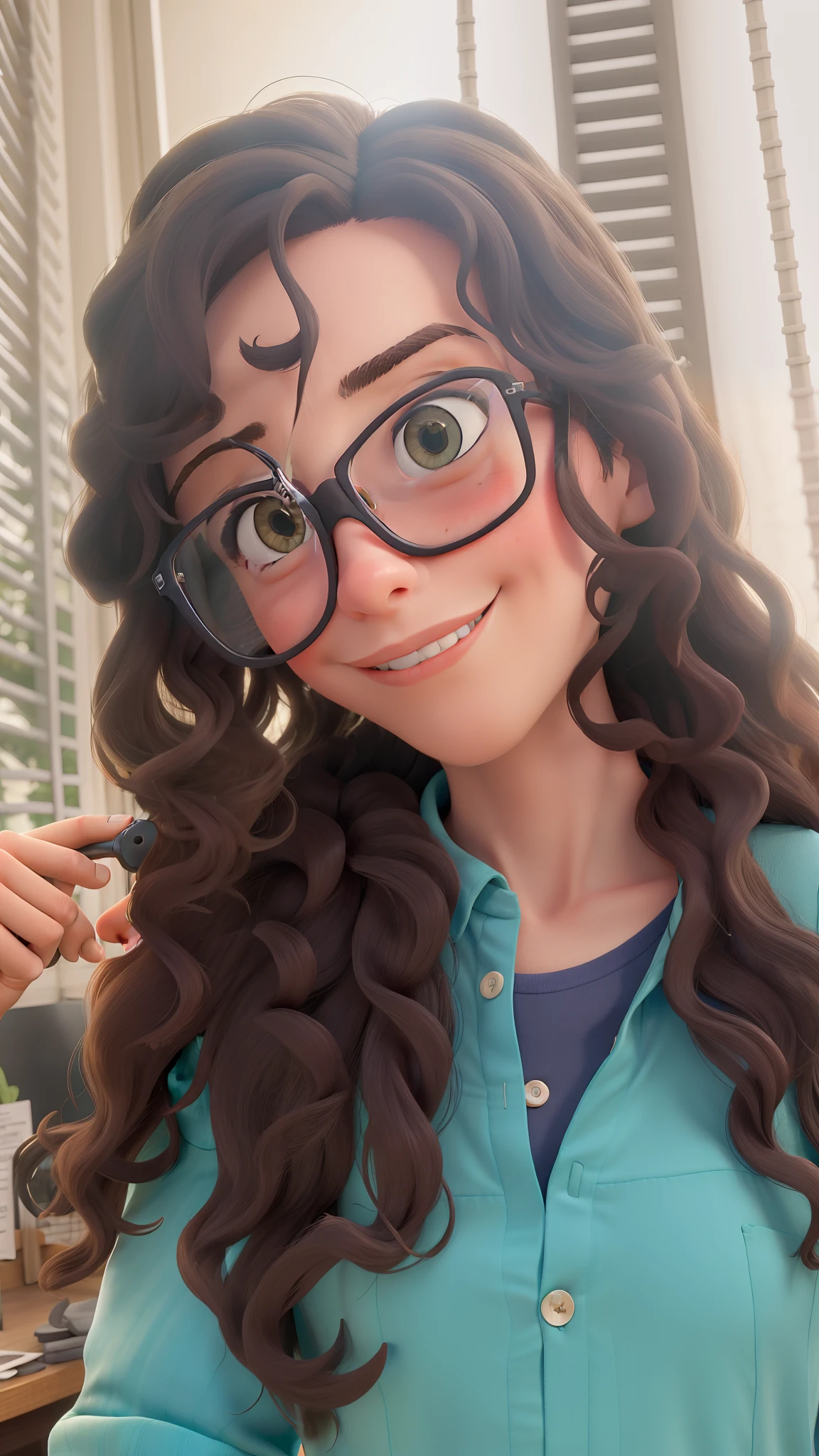Obra-prima, de melhor qualidade, A girl with glasses , vestindo uma camisa