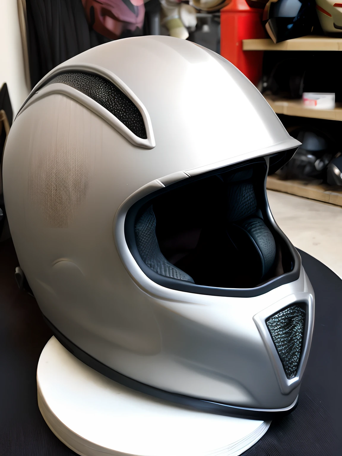 Motorcycle Helmet with base black color with silver color . Easy to paint on my own Helmet and how to design it on it.