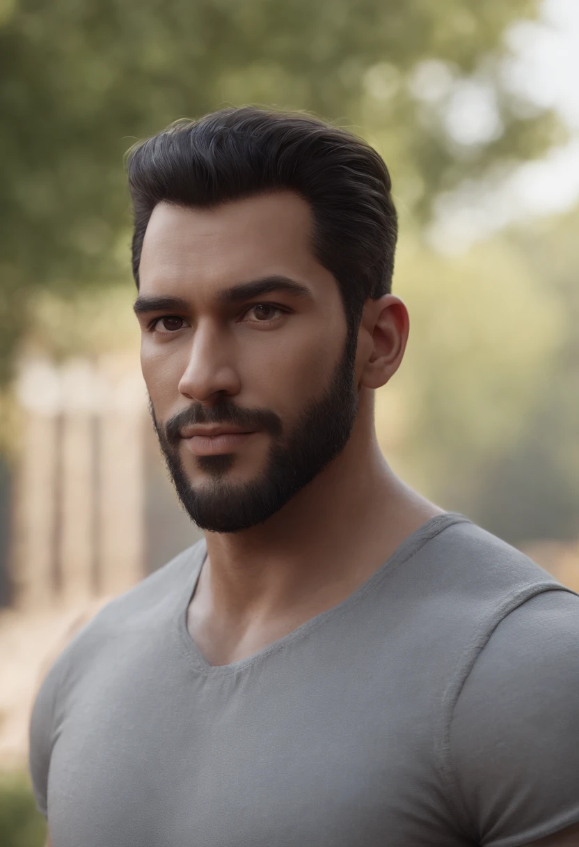 personagem dos desenhos animados de um homem negro com cabelo nudred curto, com barba curta altura 1,84 million, Weight 115 kg using an Apple mobile phone in animation, Caractere estilizado, animation style rendering, 3D estilizado, Arnold Maya render, 3 d render stylized, toon render keyshot, Personagem 3D, Personagem 3D, 3d rendering stylized, 3 d character render, personagem de desenho animado, Personagem de close up, Pose de personagem, (Estilo Pixar) (master part:1.2) (Bokeh) (best quality) (pele detalhada) (textura detalhada) (8k) (argila) (Cinematic lighting) (foco nítido