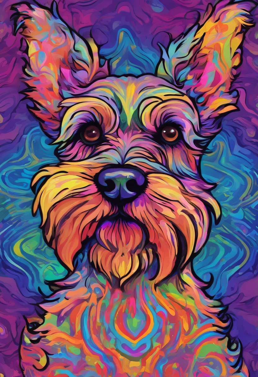 Powerful schnauzer with iridescent colors