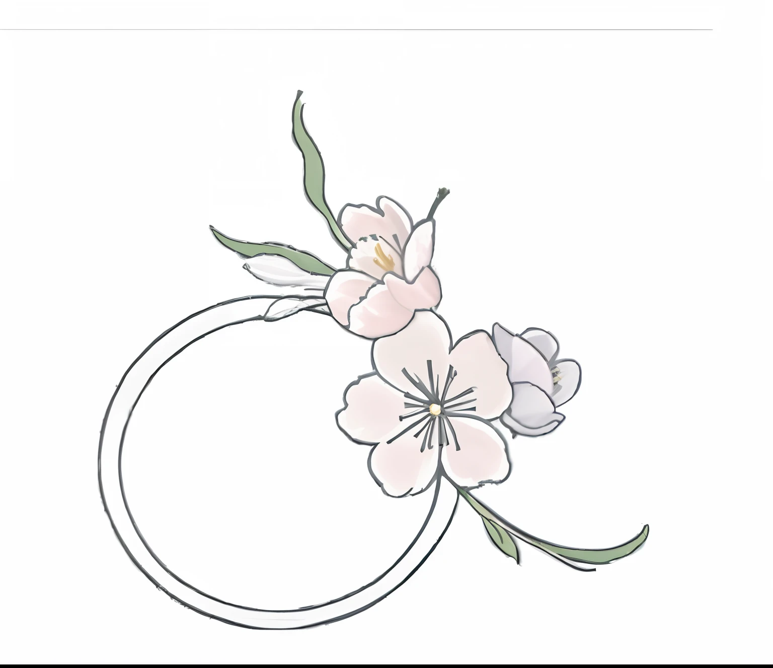 The ring has a picture of a flower, corolla, shairband, Flower frame, flower, sakura, cherry blossom, Sakura Blossom, clubs, lush sakura, flowing sakura silk, sakura bloomimg, Blossom, corolla, cheery blossom, Japan, a jewellery design, opulent, SakuraNS