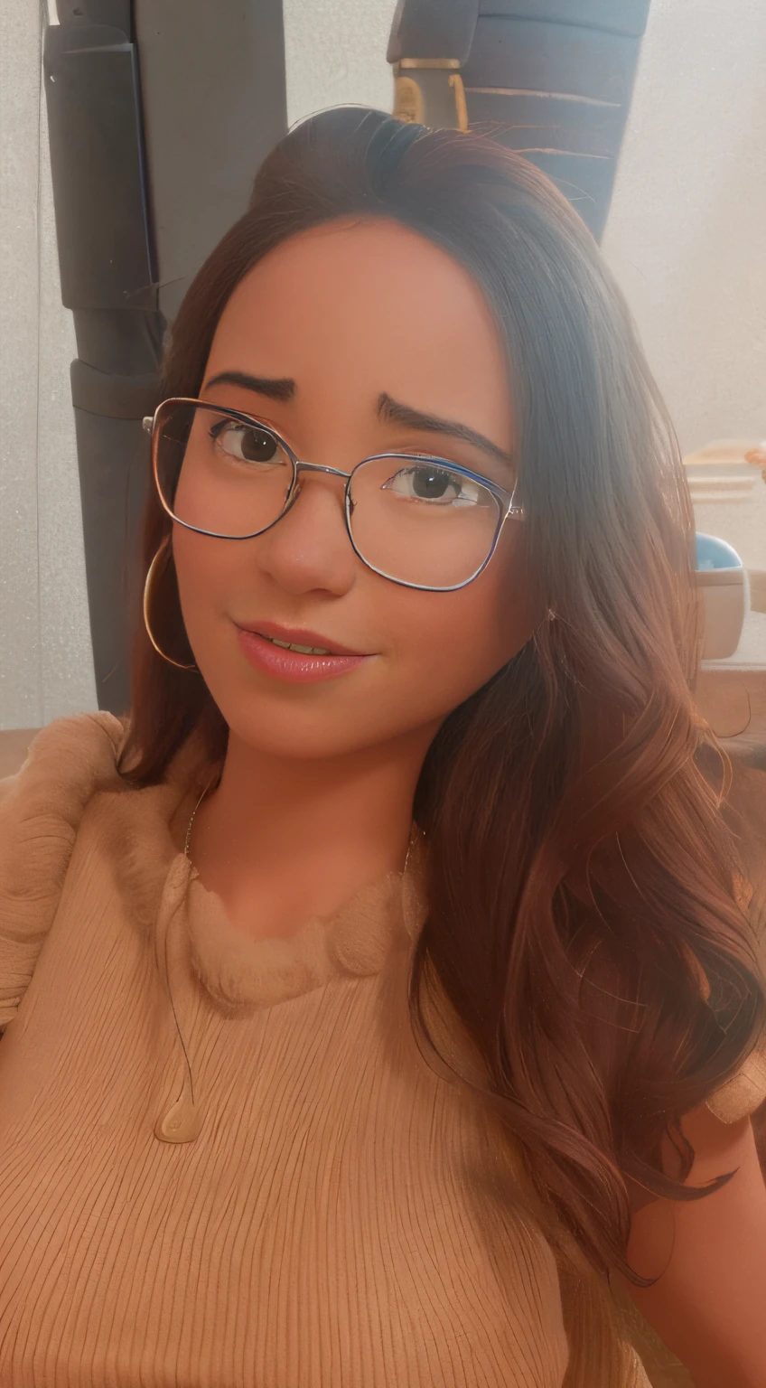 Uma mulher morena estilo Disney Pixar, alta qualidade, melhor qualidade