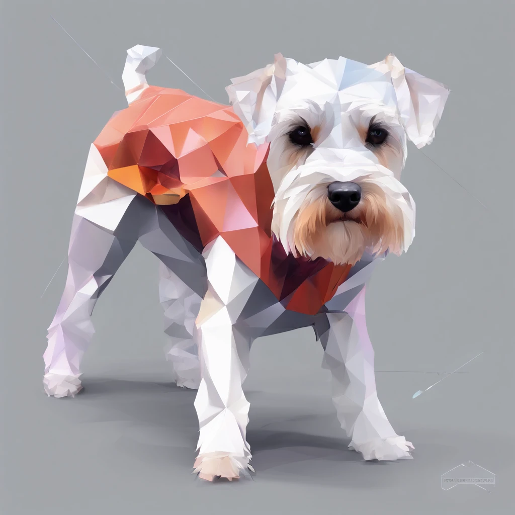 Perfect alignment, Cute little schnauzer in a jacket，Crystal Vase，Rose flower, Wearing sunglasses, cheerfulness, Standing position, Abstract beauty, Centered, Looking at the camera, Facing the camera, Approaching perfection, Dynamic, Highly detailed, Smooth, Sharp Focus, 8K, hight resolution, Illustration, art by carne griffiths and wadim kashin, White background