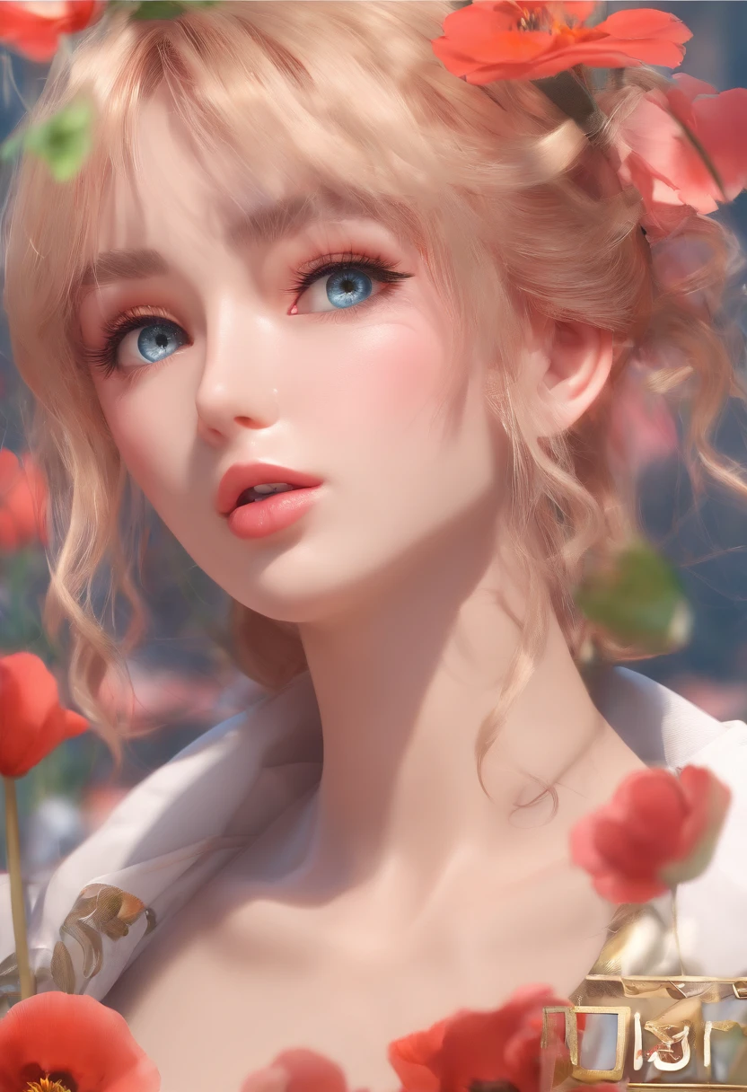 1girl in, Solo, Elegant Hair (Full body: 1.1), (Looking at the viewer: 1.1), Young Afika Boy, tight little bikini, Wild poppies swaying in the breeze, filmg , Dolce_Lolita, Best Quality, masutepiece, a blond, Blue eyes. Open your mouth,,Exquisite mouth,((Ejaculation in the mouth)),Delicate s,Mouth,Very detailed face,blush,glossy wet skin,Normal tongue,Do not stick your tongue out,Pink lips,Delicate lips, ((Face during, Mouth and cheeks))