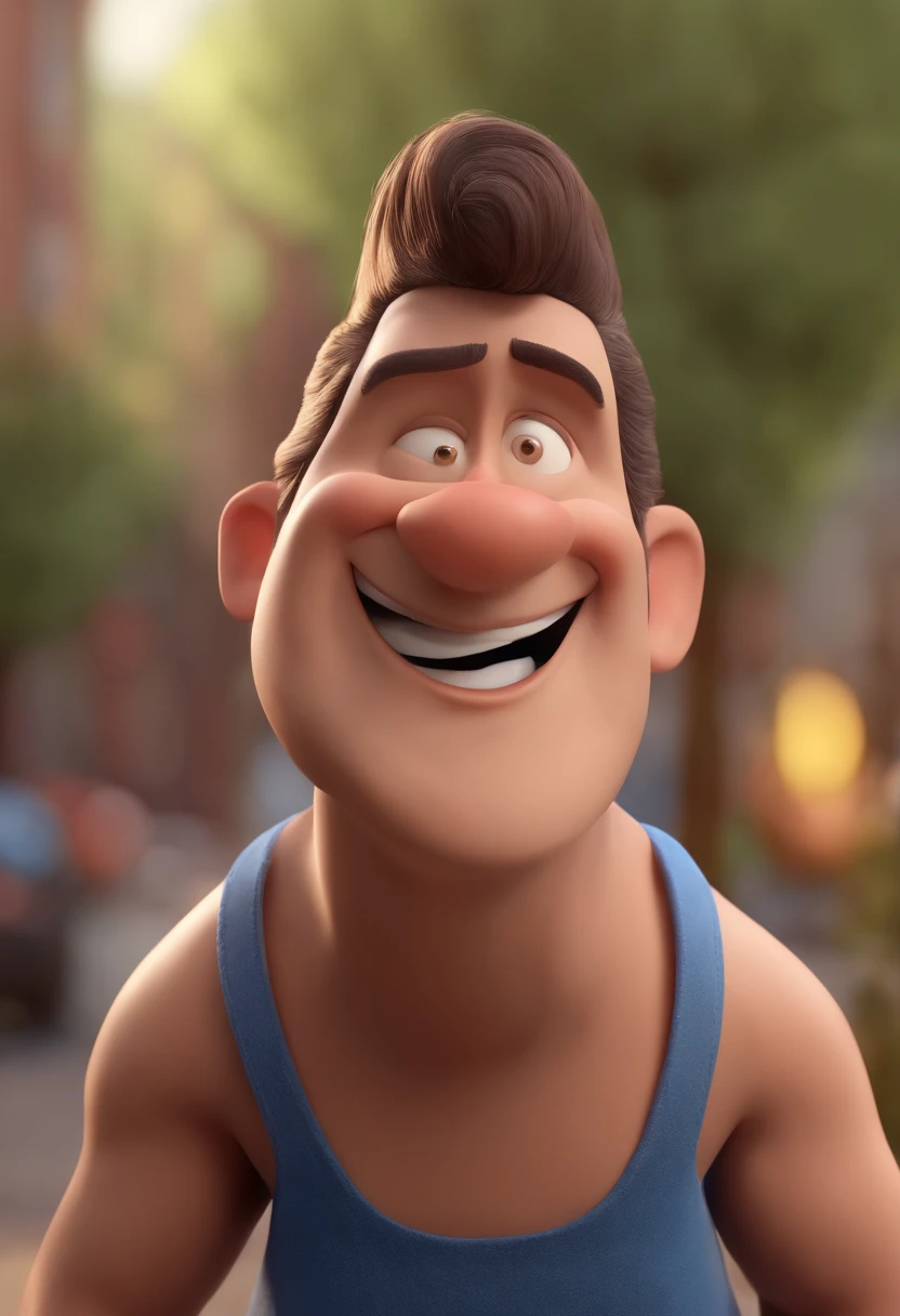 Cartoon character of a man wearing black glasses and a blue shirt, um personagem animado, Caractere estilizado, animation style rendering, 3D estilizado, Arnold Maya render, 3 d render stylized, toon render keyshot, Personagem 3D, Personagem 3D, 3d rendering stylized, 3 d character render, personagem de desenho animado, Personagem de close up, Pose de personagem, (Estilo Pixar) (master part:1.2) (Bokeh) (best quality) (pele detalhada) (textura detalhada) (8k) (argila) (Cinematic lighting) (foco nítido
