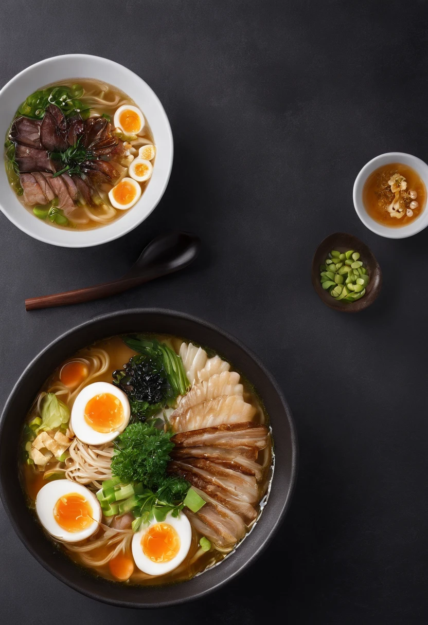 Miso Ramen、Marsopa hervida、Chashu、Hervir huevos、brotes de frijoles、Menma、Delicioso vapor、