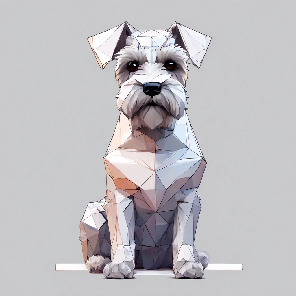 Perfect alignment, Cute schnauzer in a jacket，Crystal Vase，Rose flower,, cheerfulness, Standing position, Abstract beauty, Centered, Looking at the camera, Facing the camera, Approaching perfection, Dynamic, Highly detailed, Smooth, Sharp Focus, 8K, hight resolution, Illustration, art by carne griffiths and wadim kashin, White background