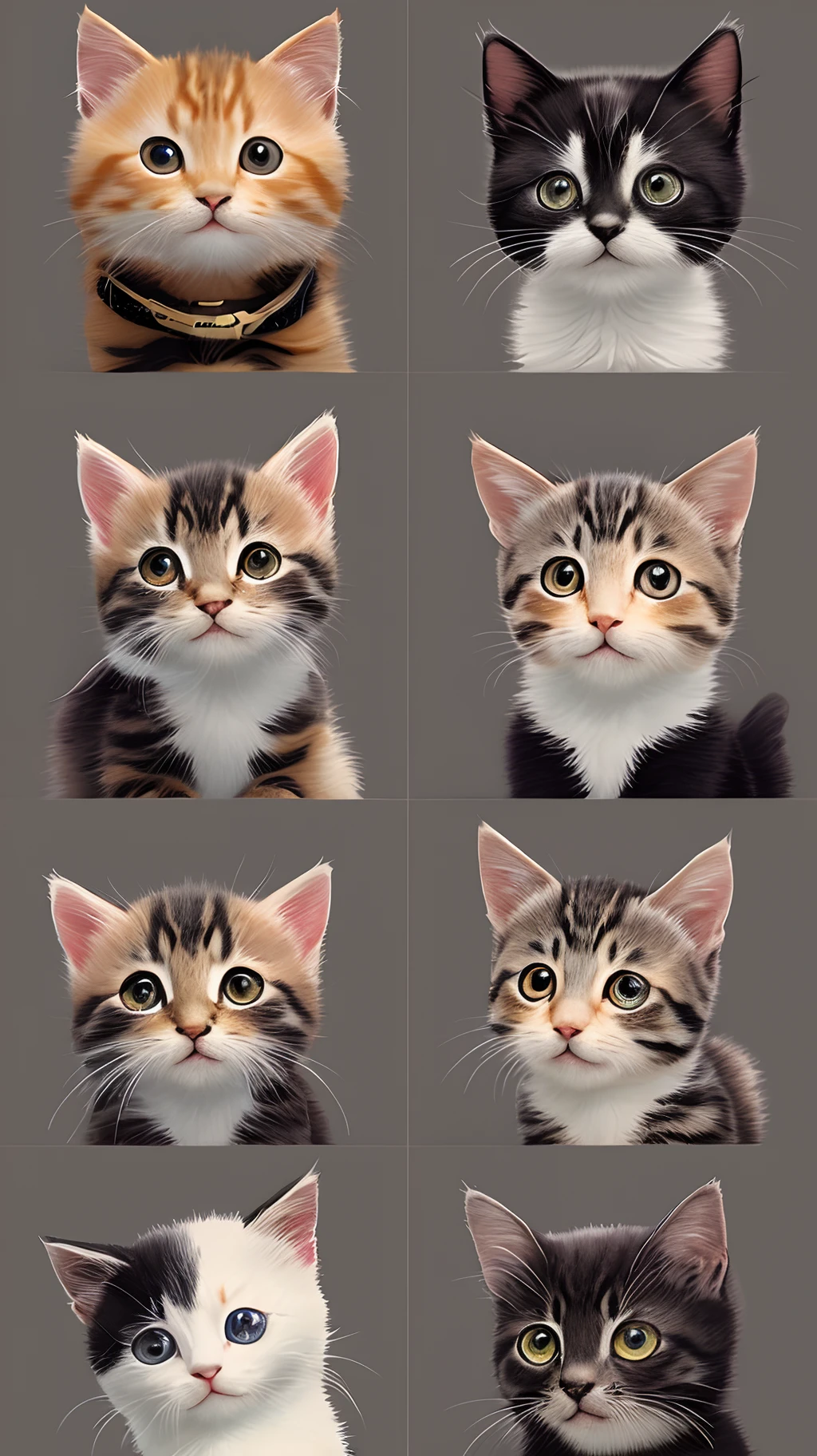 Animal cartoons,Kittens,adolable,Cartoon illustration style,Emoticon pack,action,Beautiful painting style,succinct,Tonal light and shadow,