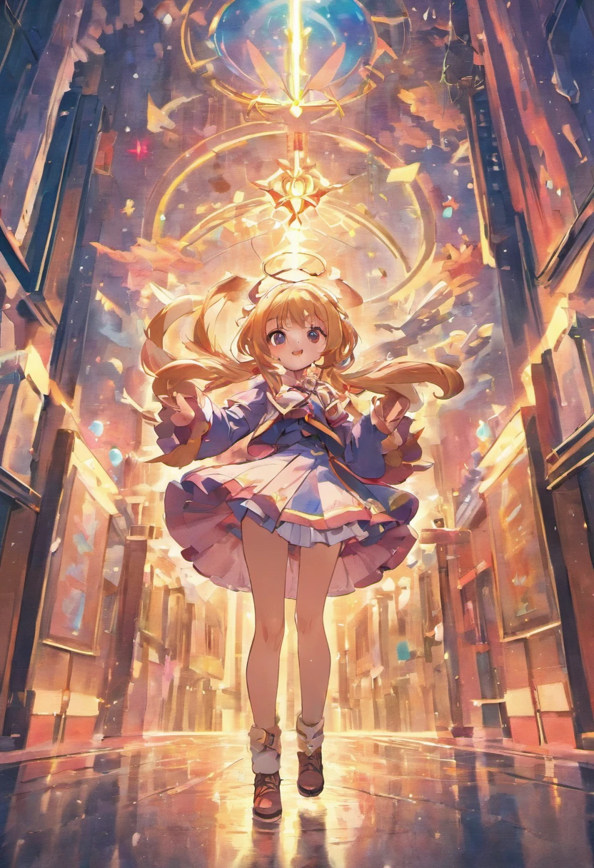 quadratic element、1 person, santa costume、skirt by the、、girl with、Navel Ejection、snowy、natta、full body Esbian、to stand、long boots、Viewer-facing、kawaii faces, (Colossal tits:0.5)、shinny skin、anime