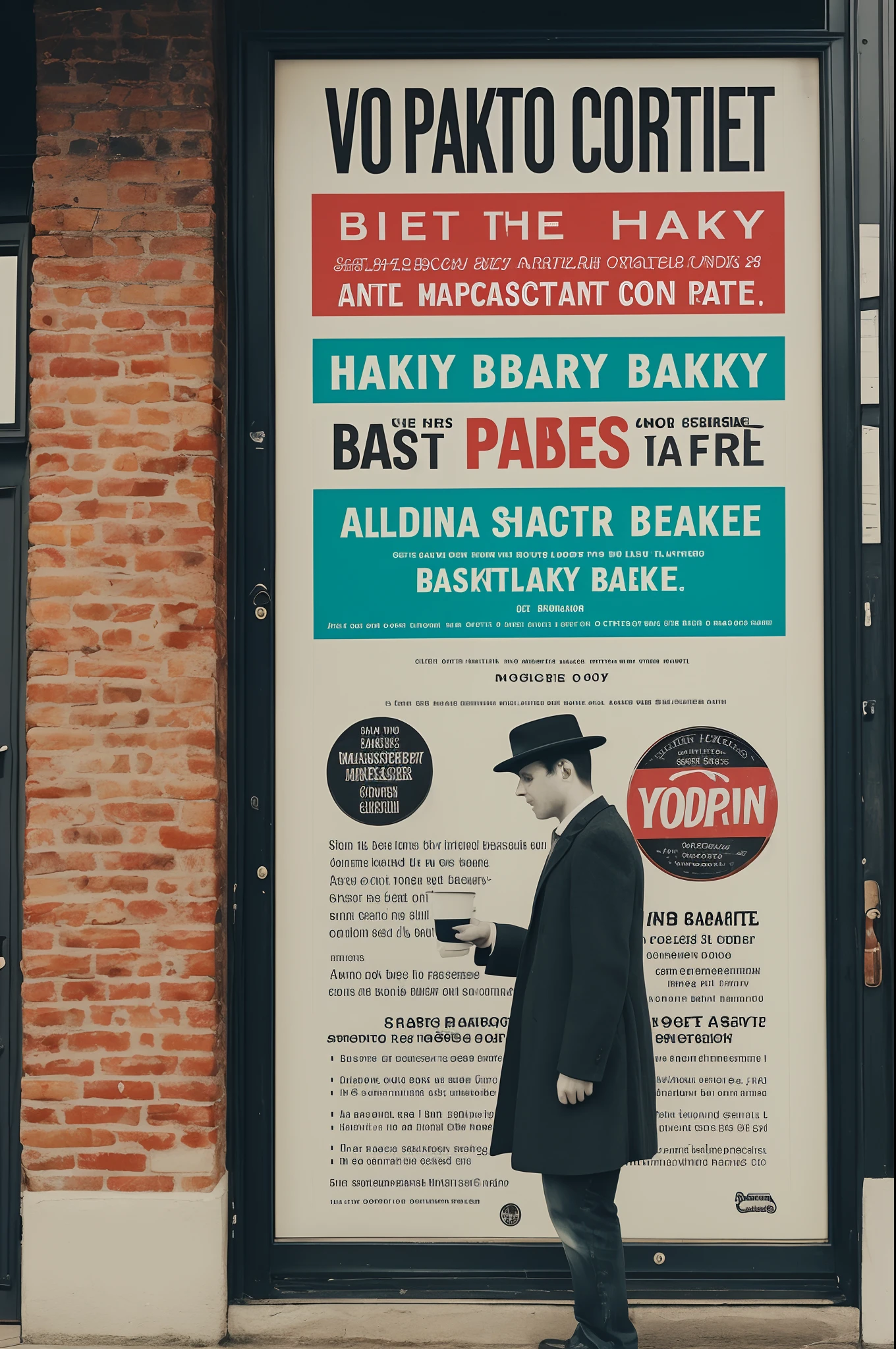 (masterpiece), (best illustration)
film poster featuring  a woman ,  character by Will Eisner, standing in the hill,The background a small cozy coffee shop,small bakery stand with a sign for the bakery, food stall, vaporwave fashion, ambient lighting, digital photography, (best quality), (vaporwave style), (ultra-detailed), (best illustration),(best shadow),perfect lighting , perfect anatomy , vivid colors.