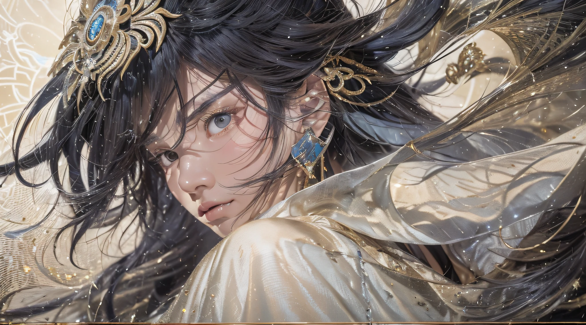 Qin Yu flew into the realm of immortal demons, A chance encounter with Liu Hanshu, He saw in him his former self, It was decided to take him as an apprentice, Teach me how to protect myself, But because of the Tibet star map, He had a relationship with the Liu family and the Jade Sword Sect, It begins with the death of Liu Hanshu, Qin Yu embarked on the path of confrontation with a strong enemy, work hard, Make Yourself Stronger, Stick to your own core path of justice, I also want to protect the people I care about, Three brothers took off, And began a long journey to find a good brother, Chinyu, Xiao Hei (Xiao Hei)and Hou Fei (Hou Fei)Where is it?（gorgeou）Climb the streets（Doomsday Stream）Eyes full of anger，He clenched his fists，hurry，Deliver a fatal blow to your opponent，full bodyesbian，Full Body Male Mage 32K（Masterpiece Canyon Ultra HD）Long drooping black hair，Campsite size，Ziddink， The wounded lined up in the streets（gorgeou）Climb the streets， Explosion site（gorgeou）， （Linen batik scarf）， Angry Fighting Stance， Looking at the ground， Batik Linen Bandana， Chinese python pattern long sleeve garment， gorgeou（Abstract Propylene Splash：1.2）， Dark clouds lightning background，Flour flies（realisticlying：1.4），black color hair，Flour fluttering，Rainbow Background， high resolucion;， the detail， Raw-Photo， sharp re， Nikon D850 Film Stock Photo Courtesy: Jefferies Lee 4 Kodak Portra 400 Camera F1.6 shots, rich colors, Very realistic and vivid texture, with dramatic lighting, Unreal Engine Art Station Trends, Sinestyr 800，flowing black hair,（（（Jungle Canyon）））The wounded lined up in the streets（valley）Climb the streets，Video Master Live Image Quality