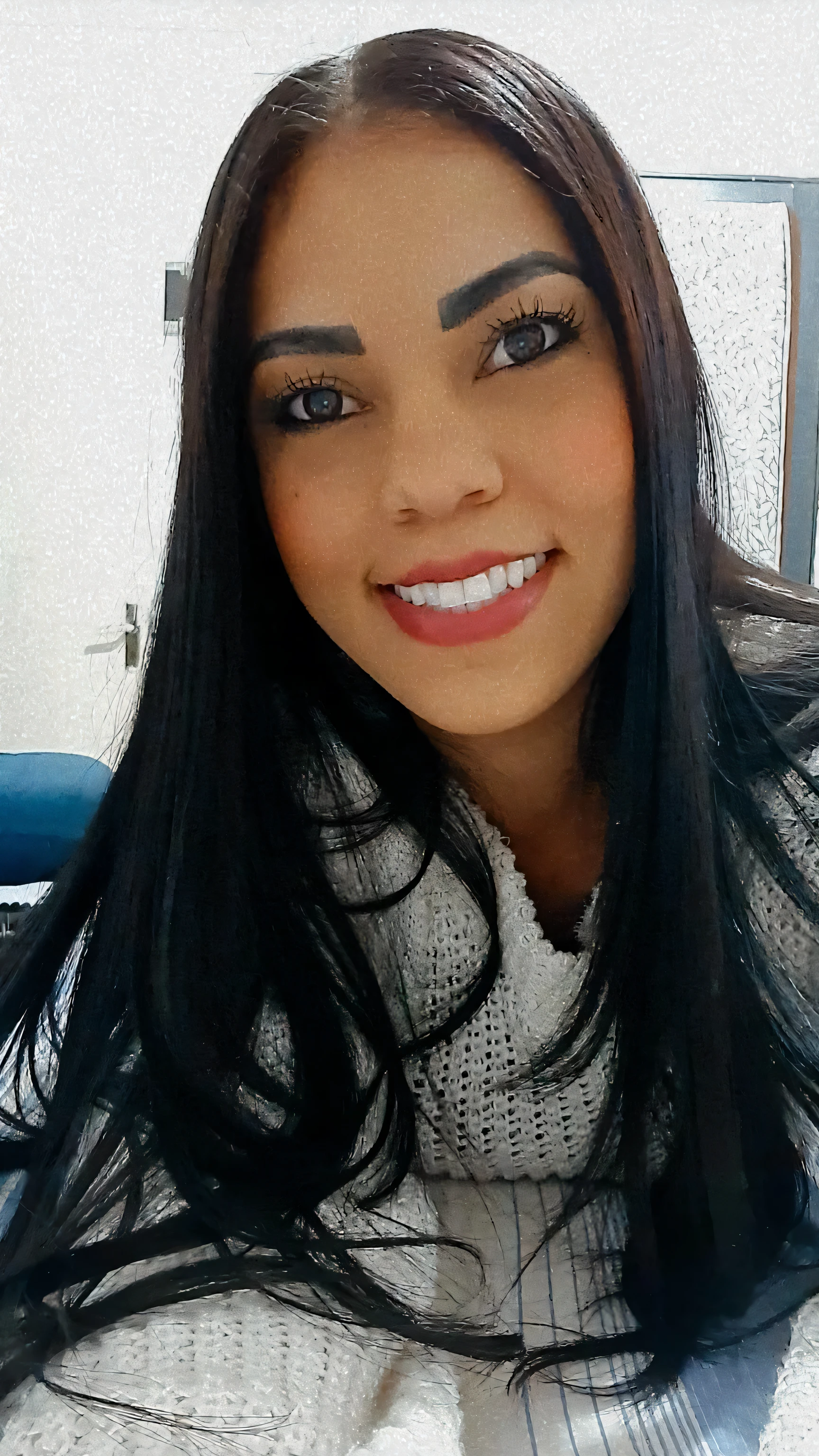 There's a woman lying on a bed with a white blanket, Alanis Guillen, Parece Fabiula Nascimento, com um lindo sorriso, bonito e sorridente, com cabelo preto liso, lovely smile, sorriso perfeito, female with long black hair, Mulher de 30 anos de Cuba, sorriso bonito, sorriso bonito