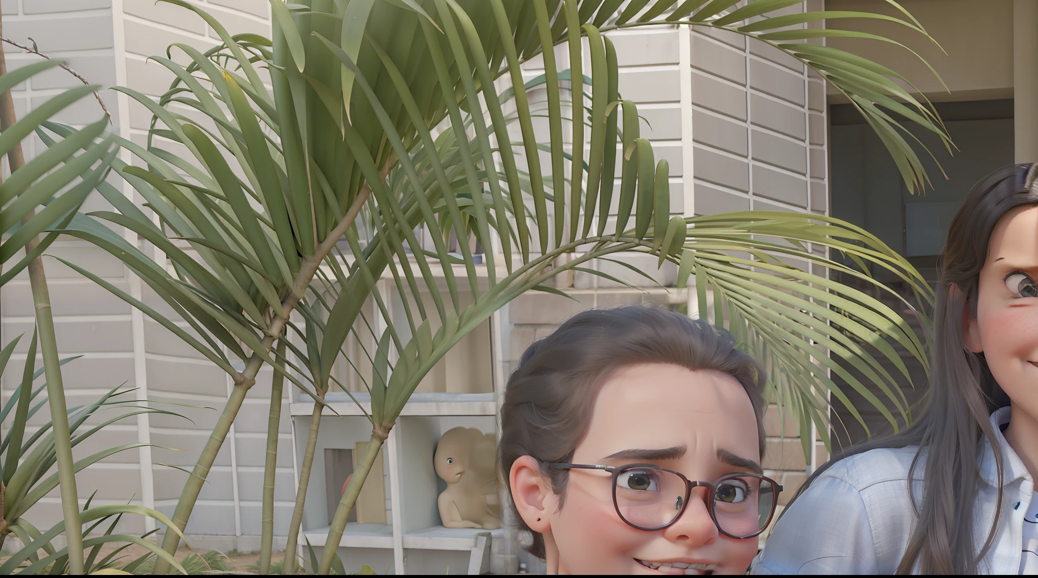 Four people in front of a building with palm trees, belos arredores, n 2, Directed by: David Ruby, n 4, n4, Obra-prima maravilhosa, Directed by: Teresa Fasolino, Directed by: Jesus Mari Lazkano, Foto realista, Directed by: Milton Menasco, Directed by: Daniel Schultz, Directed by: Luis Miranda, Album Photography, Directed by: Daniel Lieske, fotografia
