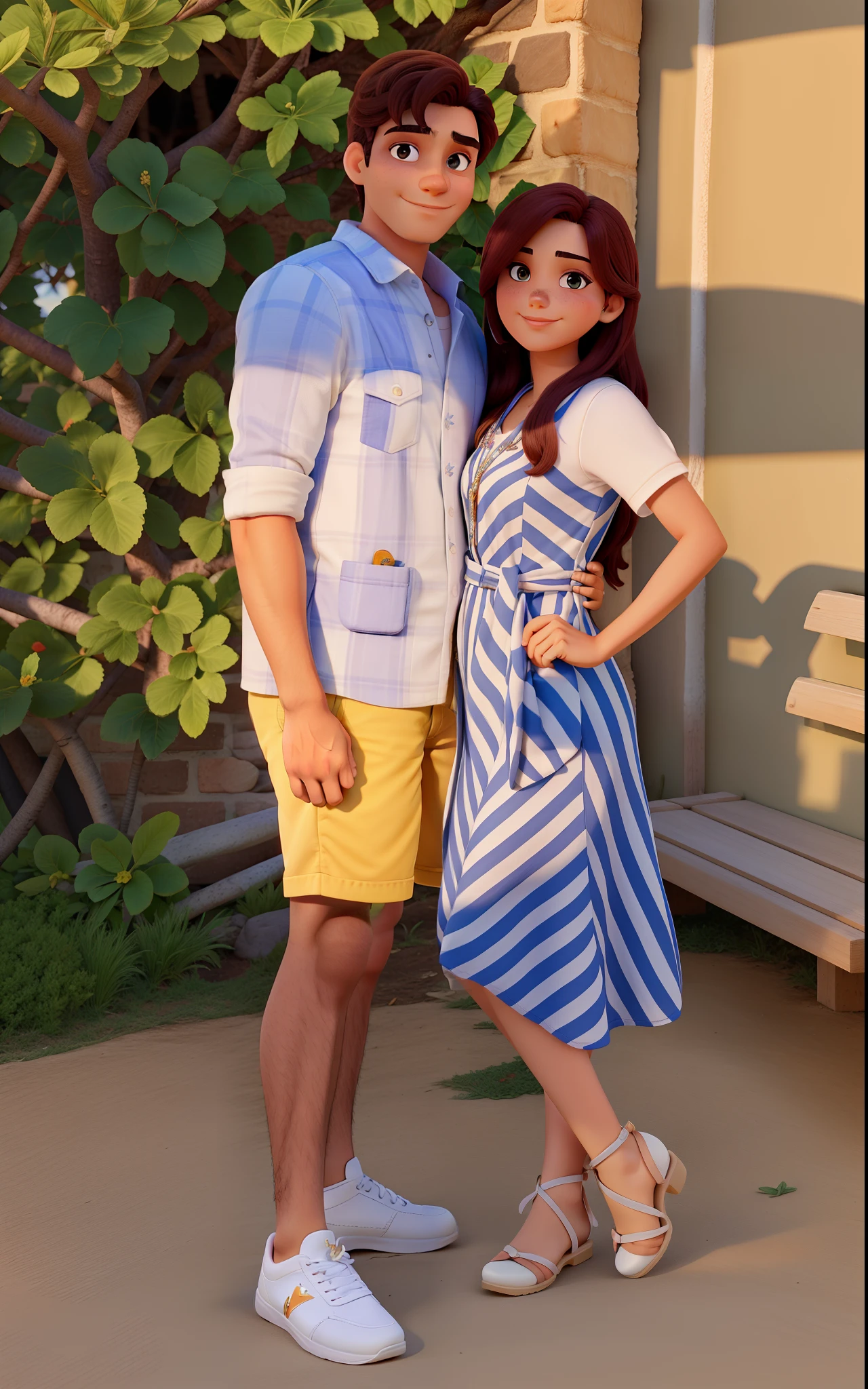 homem e mulher em uma tarde de sol