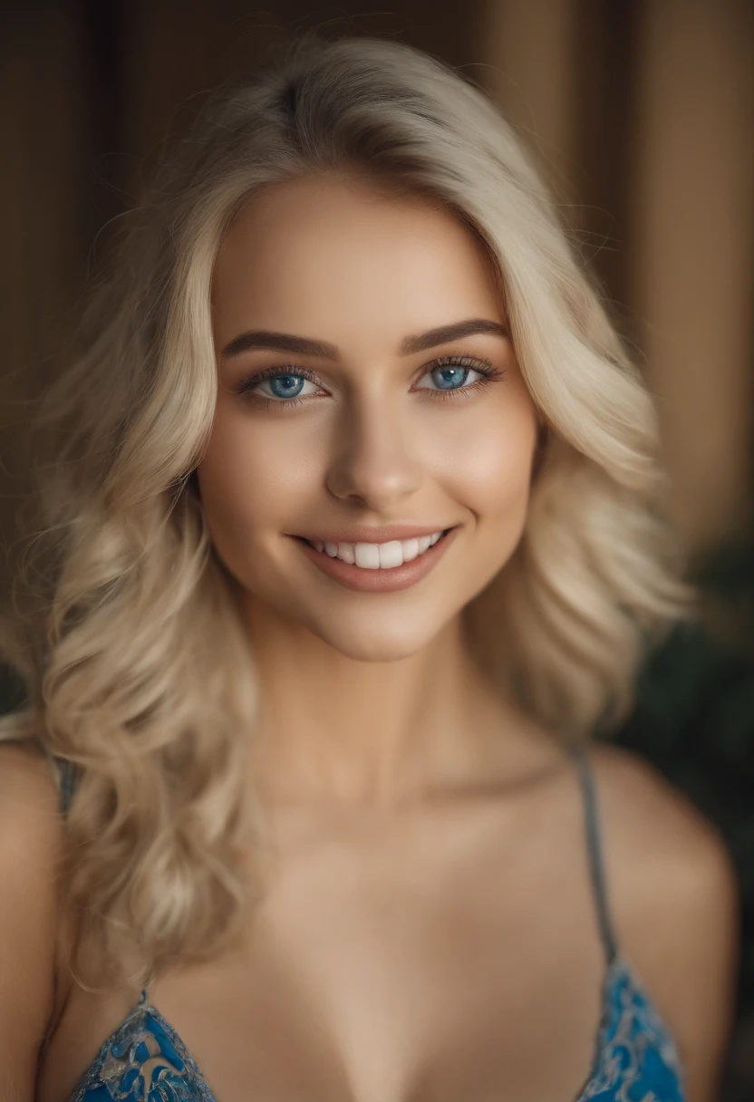 Oman with matching tank top and panties, girl with blue eyes and a smile, portrait sophie mudd, Portrait de Corinna Kopf, blonde hair and large eyes, Selfie einer jungen Frau, ohne Make-up, Natural makeup, Blick direkt in die Kamera, Gesicht mit Artgram, dezentes Make-up, Great full body photo, im Zimmer, big boobs, Blond, Latein
