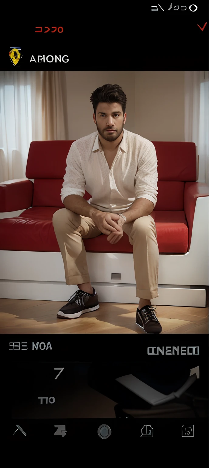 Change background  sit on ferrari hd realistic pic Change clothes