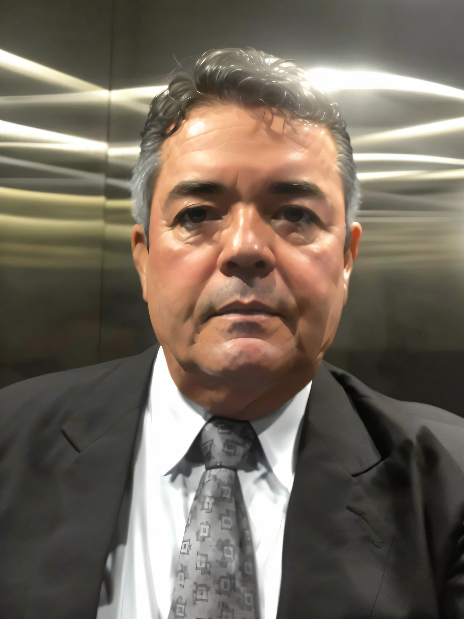 arafed man in a suit and tie standing in an elevator, david rios ferreira, icaro carvalho, by Antonio Parreiras, heraldo ortega, luiz escanuela, carlos ortega elizalde, pepe moreno, in sao paulo, edu souza, ignacio fernandez rios, Ignacio Fernandez Rios
