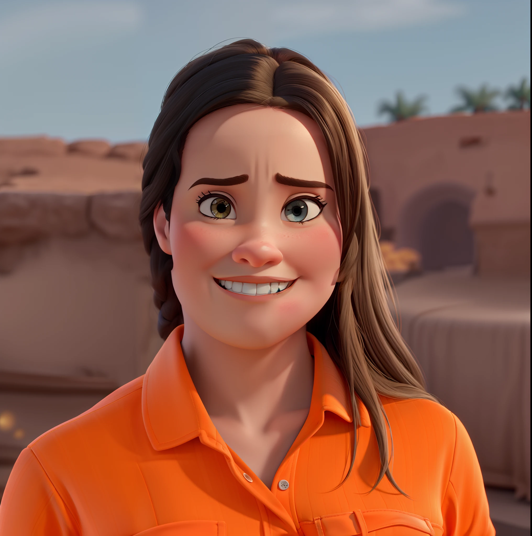 Uma mulher estilo Pixar Disney, alta qualidade, melhor qualidade