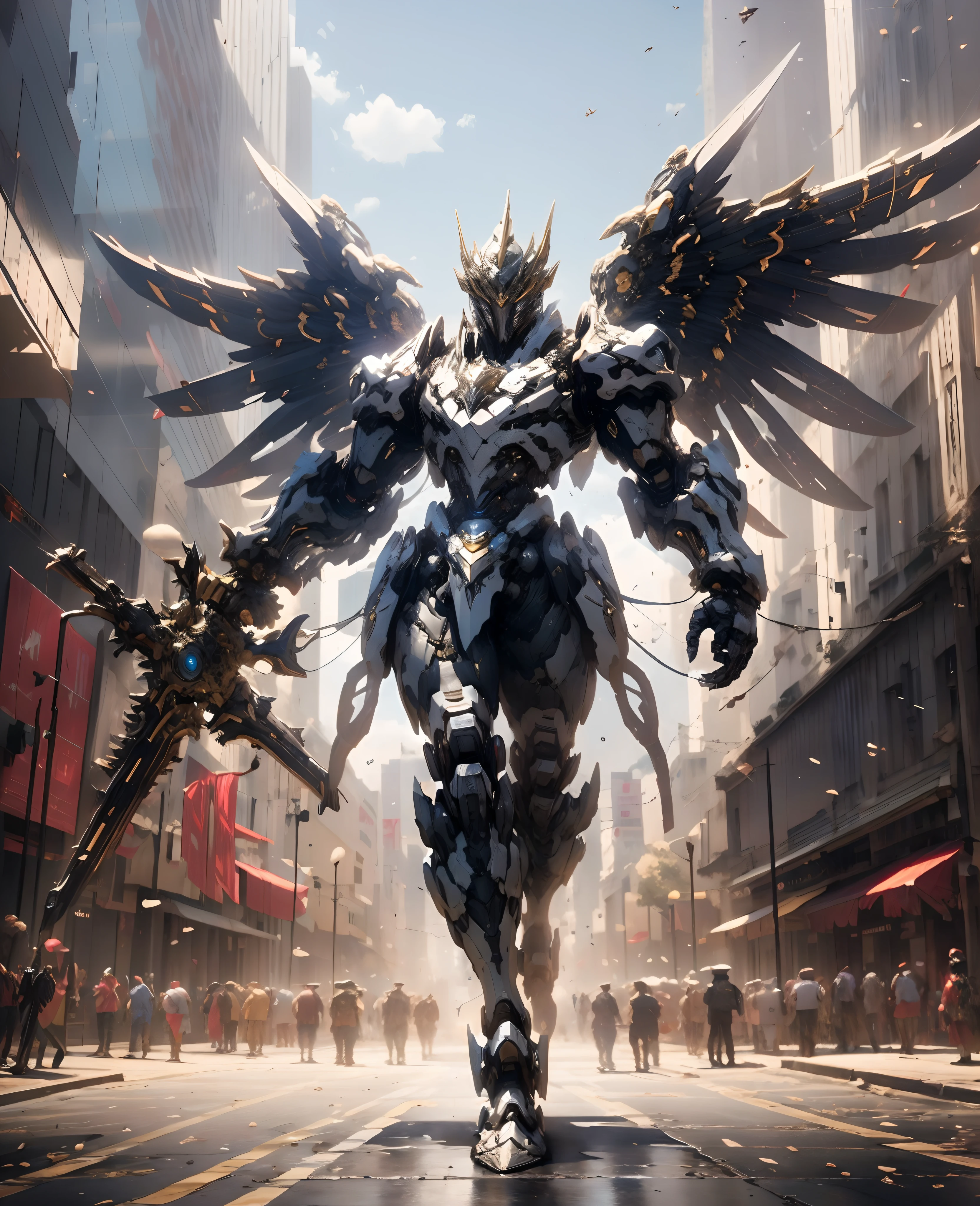Cyborg angel king, epic, HDR, hyper-detailing, cinematic ligh