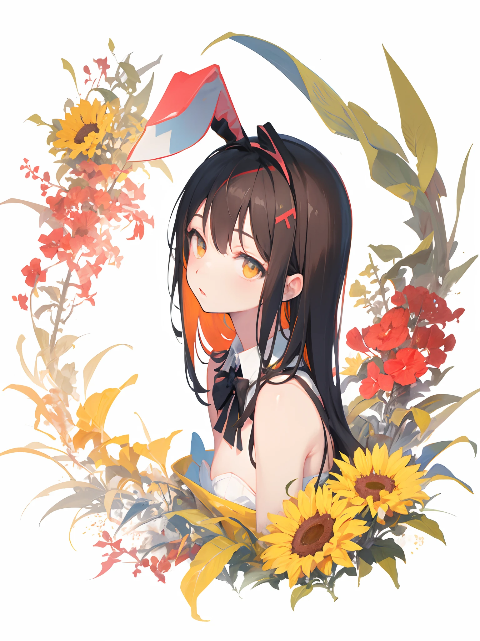 (flat color:0.9),(colorful:1.1),(masterpiece:1,2), best quality, masterpiece, highres, original, extremely detailed wallpaper, looking at viewer,,,1girl,solo,Bunny Girl,Portrait