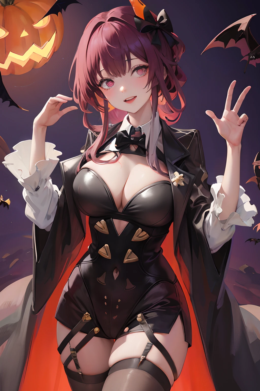masterpiece, best quality, highres, aakafka, Halloween, Halloween vibe, dark, Halloween costume,