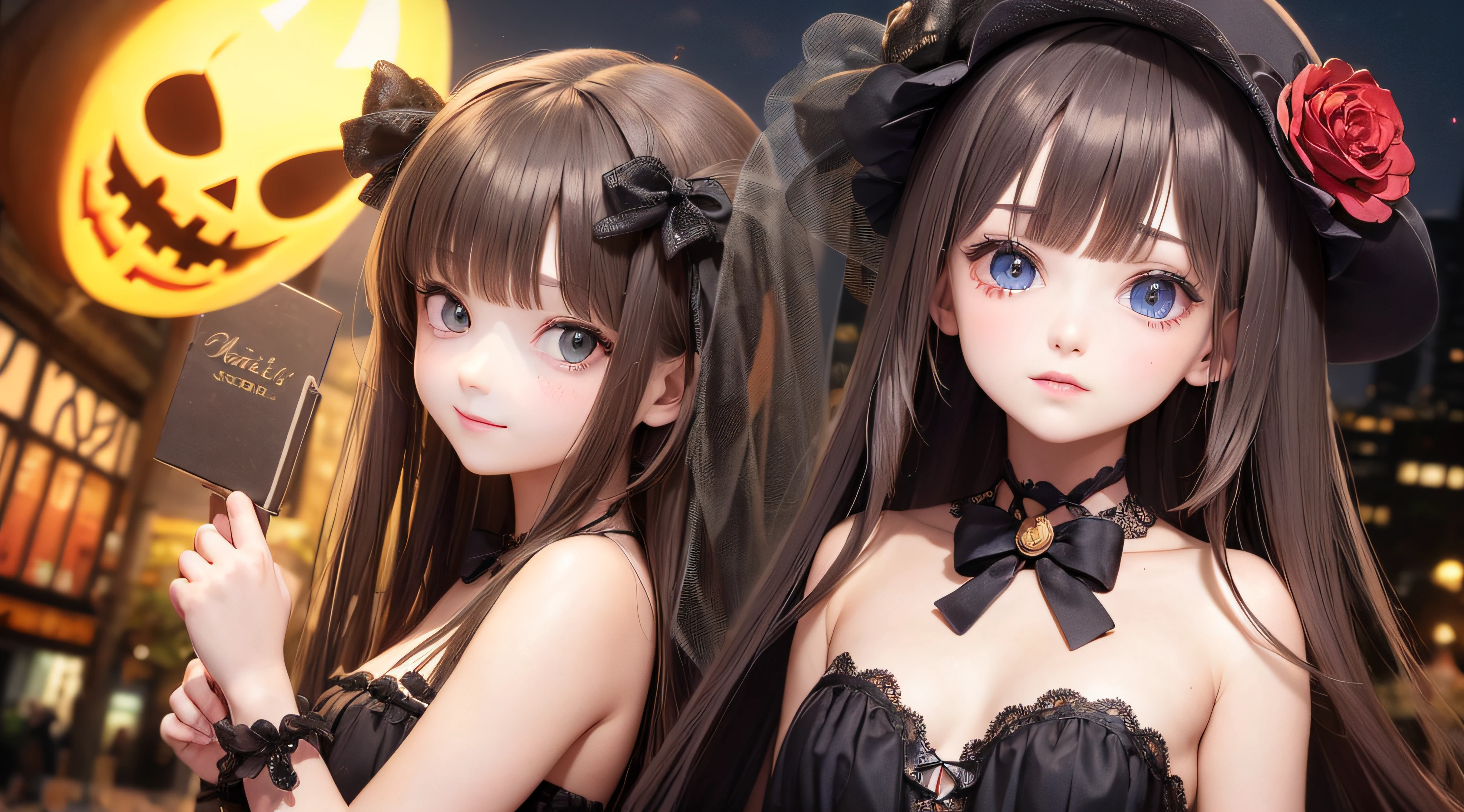(obra prima) (perfection) (ultrarrealista) (sem defeitos) Anime Girl Holding Theater Mask, Phantom of the Opera, halloween, aboboras