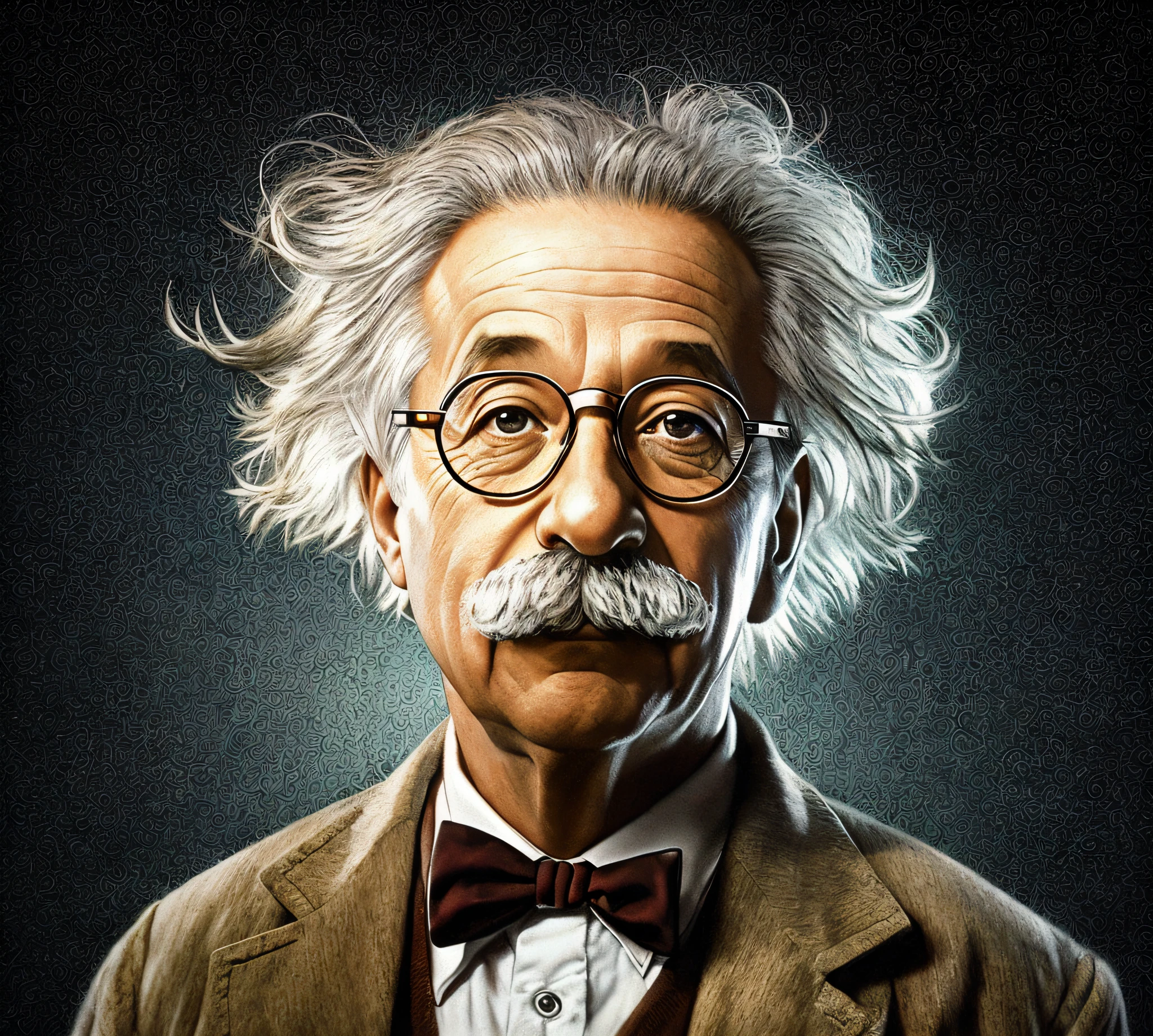 Image of a man with mustache and glasses, Retrato de Albert Einstein, albert einstein, Einstein, Retrato de Einstein, Velho com bigode, Directed by: Ben Zoeller, foto de retrato, Retrato NFT, imagem do avatar, retrato de alta qualidade, retrato de ultra realista, homem inteligente, Directed by: Edwin Georgi, foto retrato realista, um velho, fan art