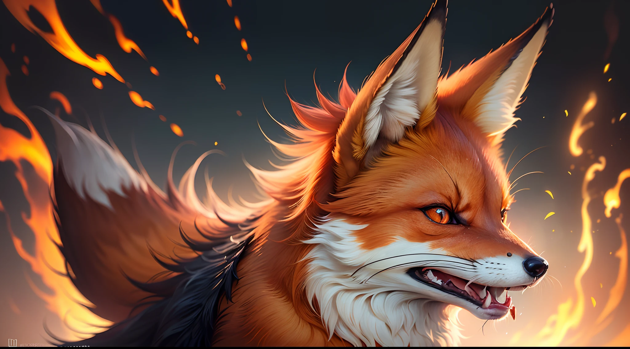 Angry fox face