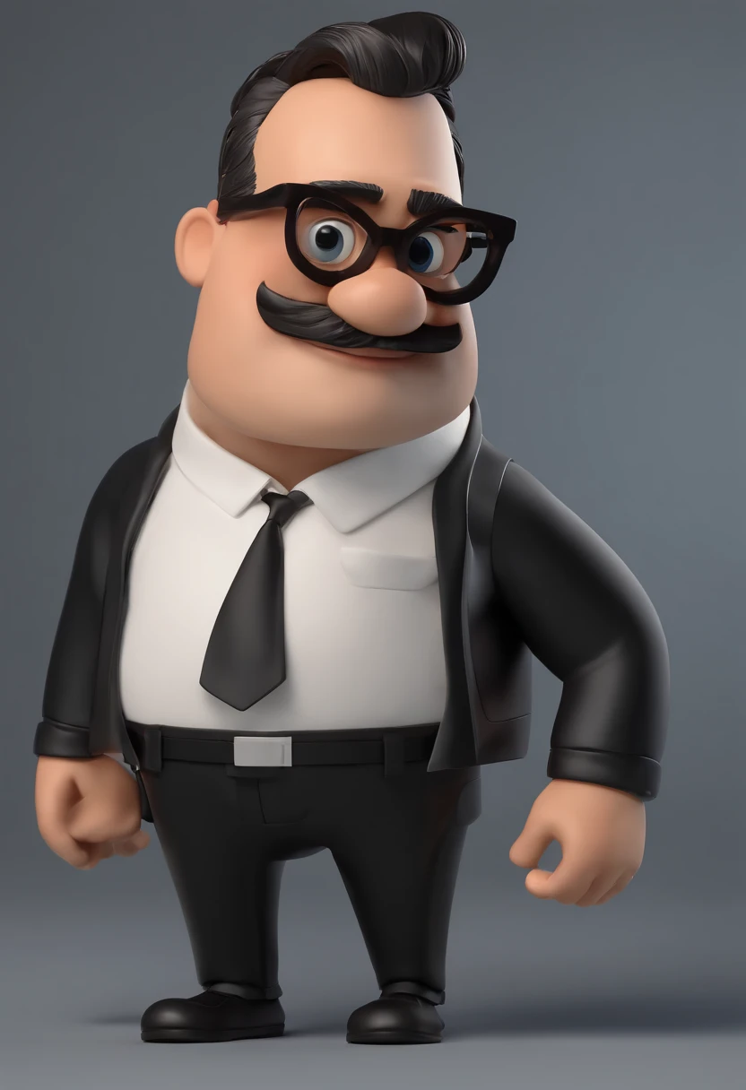 Cartoon character of a man wearing black glasses, com barba na cor branca, rosto redondo e uma camisa azul, um personagem animado, Caractere estilizado, animation style rendering, 3D estilizado, Arnold Maya render, 3 d render stylized, toon render keyshot, Personagem 3D, Personagem 3D, 3d rendering stylized, 3 d character render, personagem de desenho animado, Personagem de close up, Pose de personagem, (Estilo Pixar) (master part:1.2) (Bokeh) (best quality) (pele detalhada) (textura detalhada) (8k) (argila) (Cinematic lighting) (foco nítido，Senta e vaza a parte superior do corpo