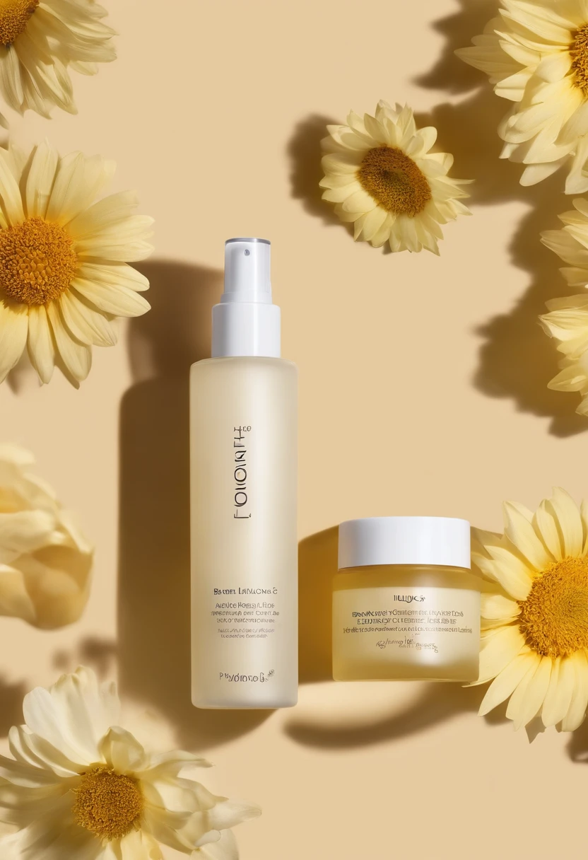 (Best quality,4K,8K,A high resolution,Masterpiece:1.2),Ultra-detailed,(Realistic,Photorealistic,photo-realistic:1.37),One bottle(huangjisoo)Close-up of cleansing oil and selected flowers, Clean face and body skin, Skincare, skin care, Take a picture of your skincare brand, Product photography, professional product shot, products shot, products shot, product display photograph, professional product photo, products shot, Minimalist design, photo product, natural skin tones, Clean gloss, natural skin tones, miniature product photo