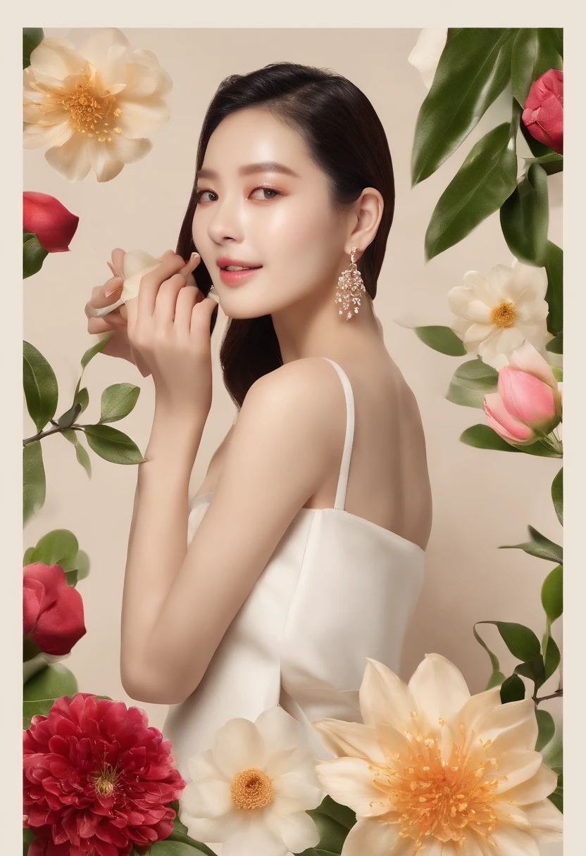 (Best quality,4K,8K,A high resolution,Masterpiece:1.2),Ultra-detailed,(Realistic,Photorealistic,photo-realistic:1.37),One bottle（huangjisoo）Close-up of cleansing oil and selected flowers, Clean face and body skin, Skincare, skin care, Take a picture of your skincare brand, Product photography, professional product shot, products shot, products shot, product display photograph, professional product photo, products shot, Minimalist design, photo product, natural skin tones, Clean gloss, natural skin tones, miniature product photo