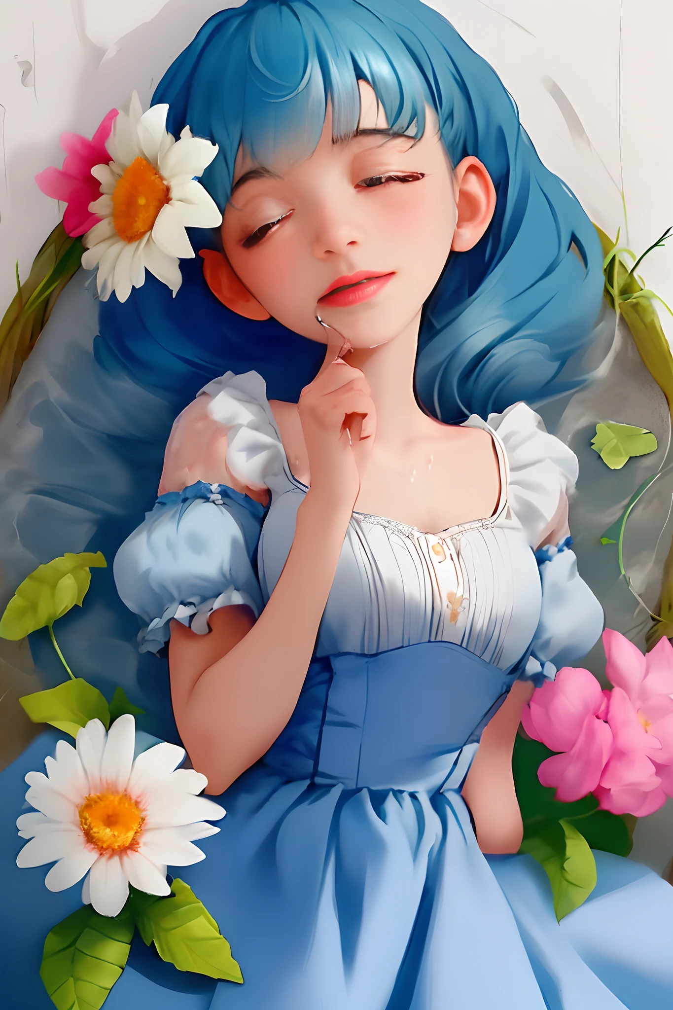 Melanie Martinez,They're carving my name in the grave, again,
The flowers are fresh and their faces wet,
My body has died but I'm still alive,
Look over your shoulder, I'm back from the dead,closed eyes,