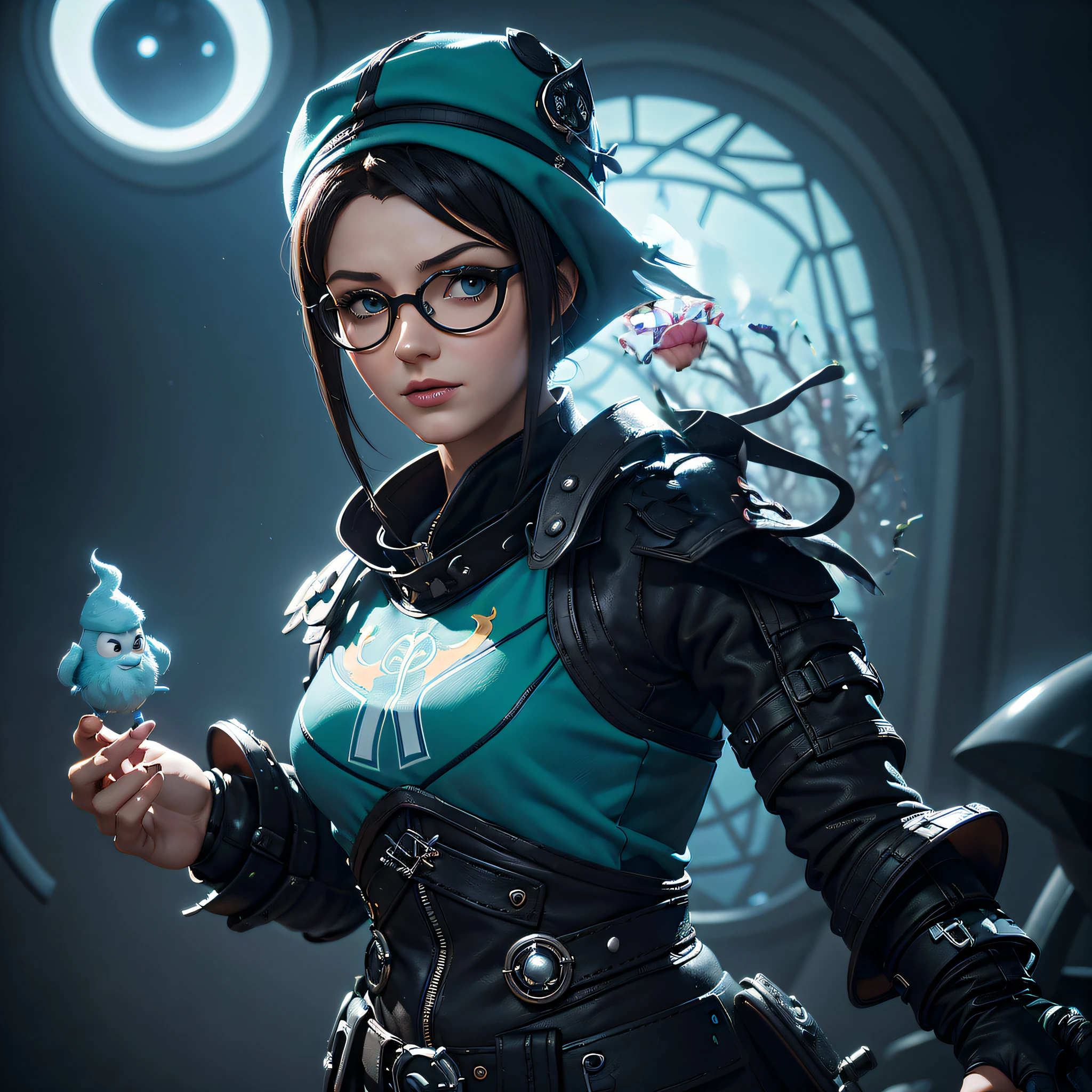 (best quality,4k,highres,masterpiece:1.2),ultra-detailed,(realistic:1.37),illustration,witch's shoulder,detailed facial features,fine brushstrokes,dark atmosphere,dramatic lighting,mysterious,magic,haunting,gothic,vibrant colors,ethereal glow,moonlight,creepy,spooky,night scene,enchanted forest,moonlit flowers,vivid red roses,mystical,whimsical,expressionless face,wavy hair,elaborate costume,dark cape,pointy hat,intricate patterns,detailed lace,fine embroidery