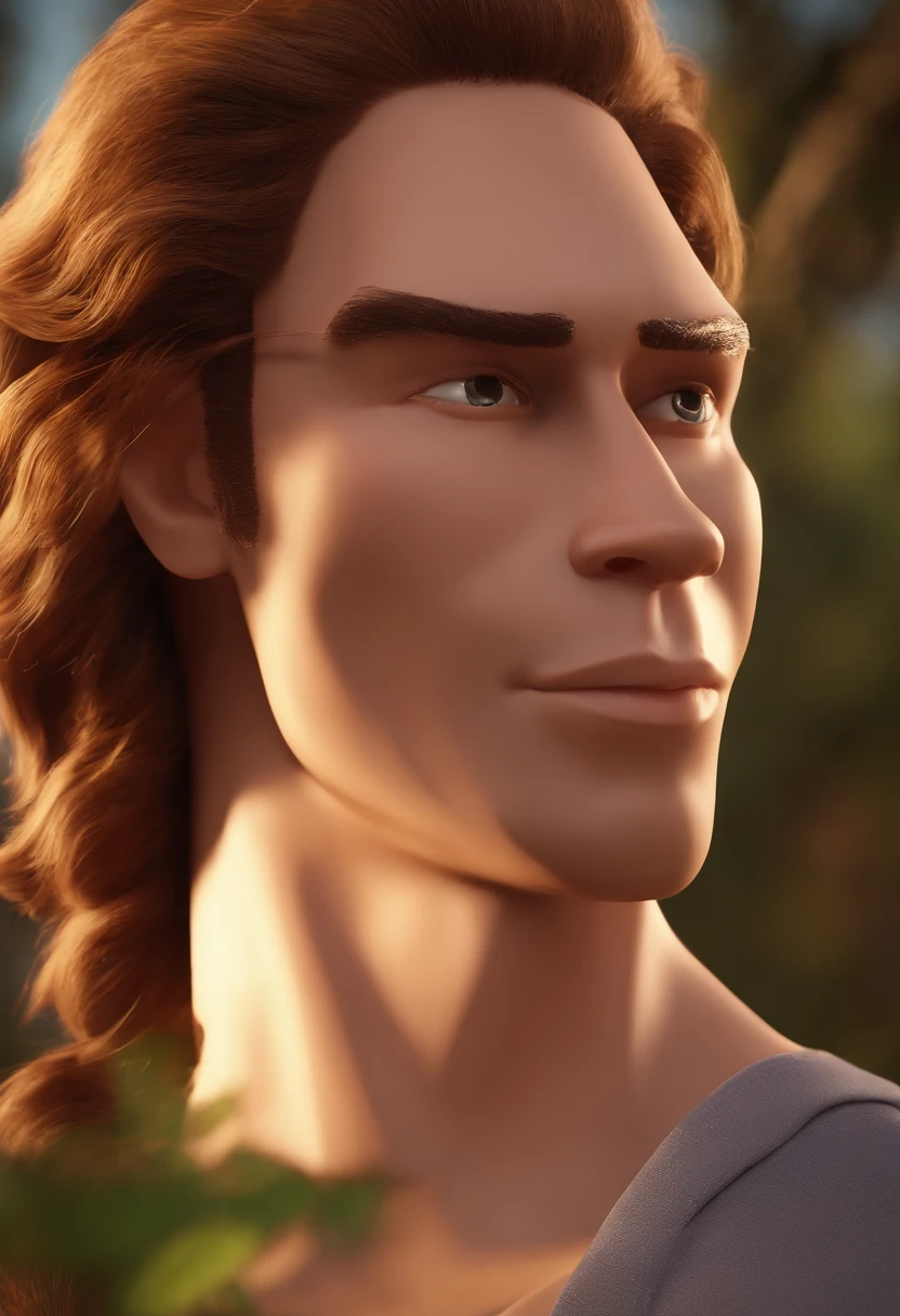 Personagem de desenho de um jovem de 23 anos de barba grande e cabelo curto, um personagem animado, Caractere estilizado, 3D estilizado, render, 3d stylized rendering, toon render keyshot, Personagem 3D, Personagem 3D, 3 d character render, personagem de desenho animado, Personagem de close up, Pose de personagem, (Estilo Pixar) (master part:1.2) (Bokeh) (best quality) (pele detalhada) (textura detalhada) (8k) (argila) (Cinematic lighting) (foco nítido,Senta e vaza a parte superior do corpo