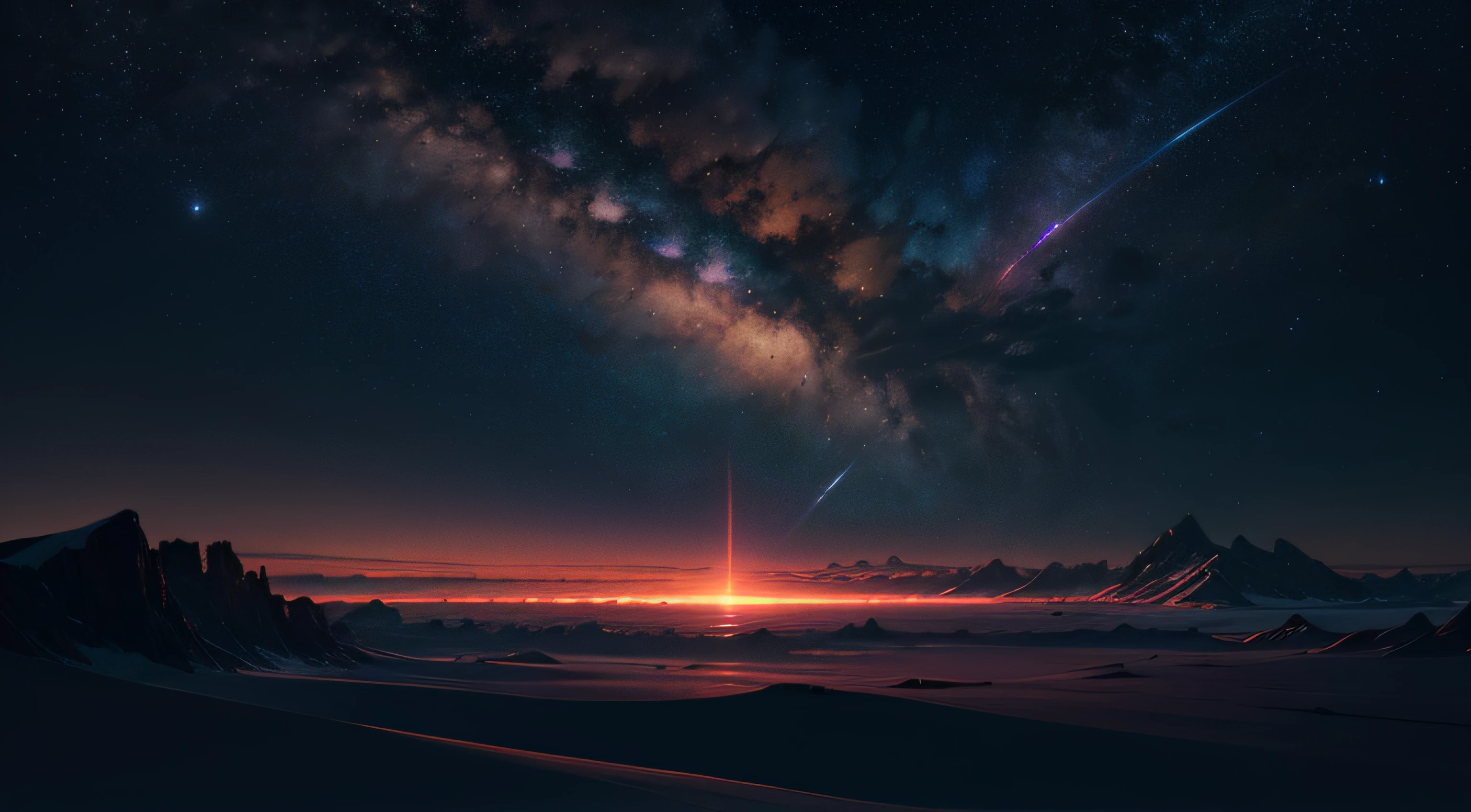 Scene from the Space Opera,Only nature and landscapes, Atmospheric air has sunsets,But it's still a bit dark and dark. There is no audience,Draw on all the most iconic and famous scenes from the movie. Distant vistas of the upcoming sunrise,Singers