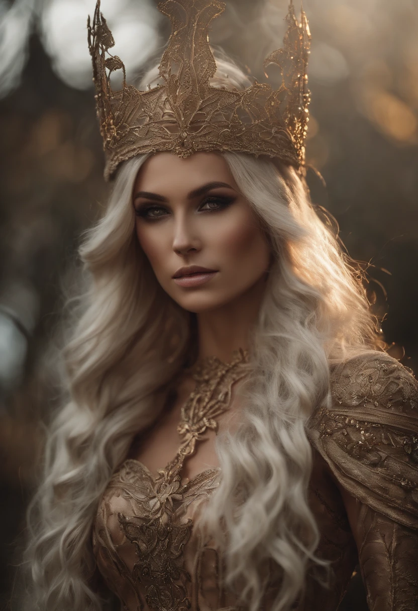 (Intricate Patterns:1,5), (Masquerade costui:1,1), (a handsome female:1,9), (Woman in a Terrible Witch Costume:1,7), (full - body), (covered with a suit of thick intertwined sinews:1,5), (slender muscular body:1,3), (perfect anatomy:1.5), (pale face:1,5), (Burning eyes:1,7), (long tangled hair:1,6), (Witch's Hat), high detail, Best Quality, Masterpiece, Thoughtful Little Details, realistic skin texture, 85mm art lens, F 1.2, sharp-focus, 8K High definition, insanely detailed, Intricate, Transparent ghosts in the background, Flames at the bottom