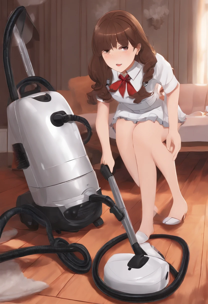 High school girl masturbating with a vacuum cleaner　animesque