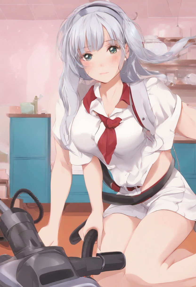 High school girl masturbating with a vacuum cleaner animesque