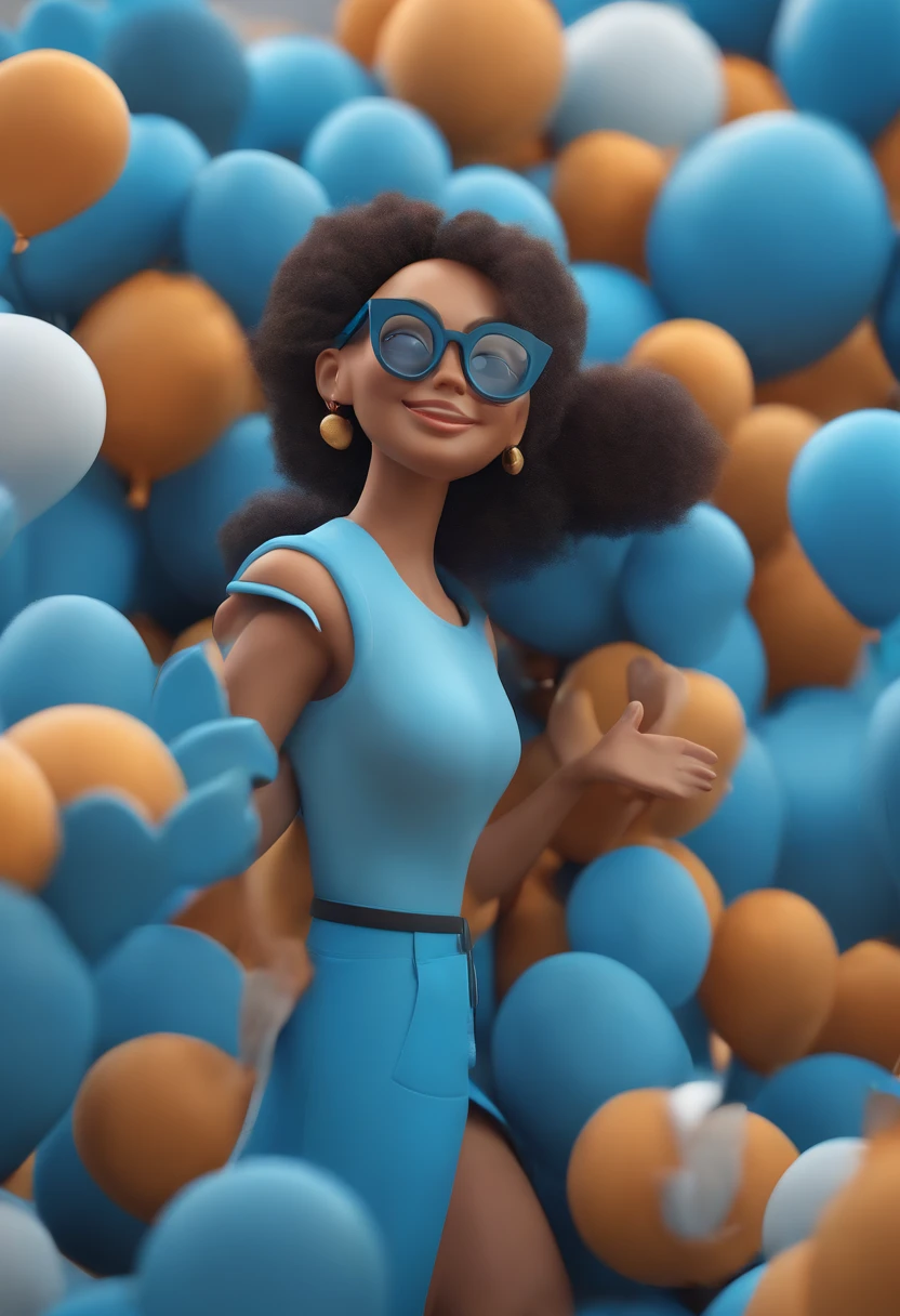 Cartoon character of a man wearing black glasses and a blue shirt, um personagem animado, Caractere estilizado, animation style rendering, 3D estilizado, Arnold Maya render, 3 d render stylized, toon render keyshot, Personagem 3D, Personagem 3D, 3d rendering stylized, 3 d character render, personagem de desenho animado, Personagem de close up, Pose de personagem, (Estilo Pixar) (master part:1.2) (Bokeh) (best quality) (pele detalhada) (textura detalhada) (8k) (argila) (Cinematic lighting) (foco nítido,Senta e vaza a parte superior do corpo