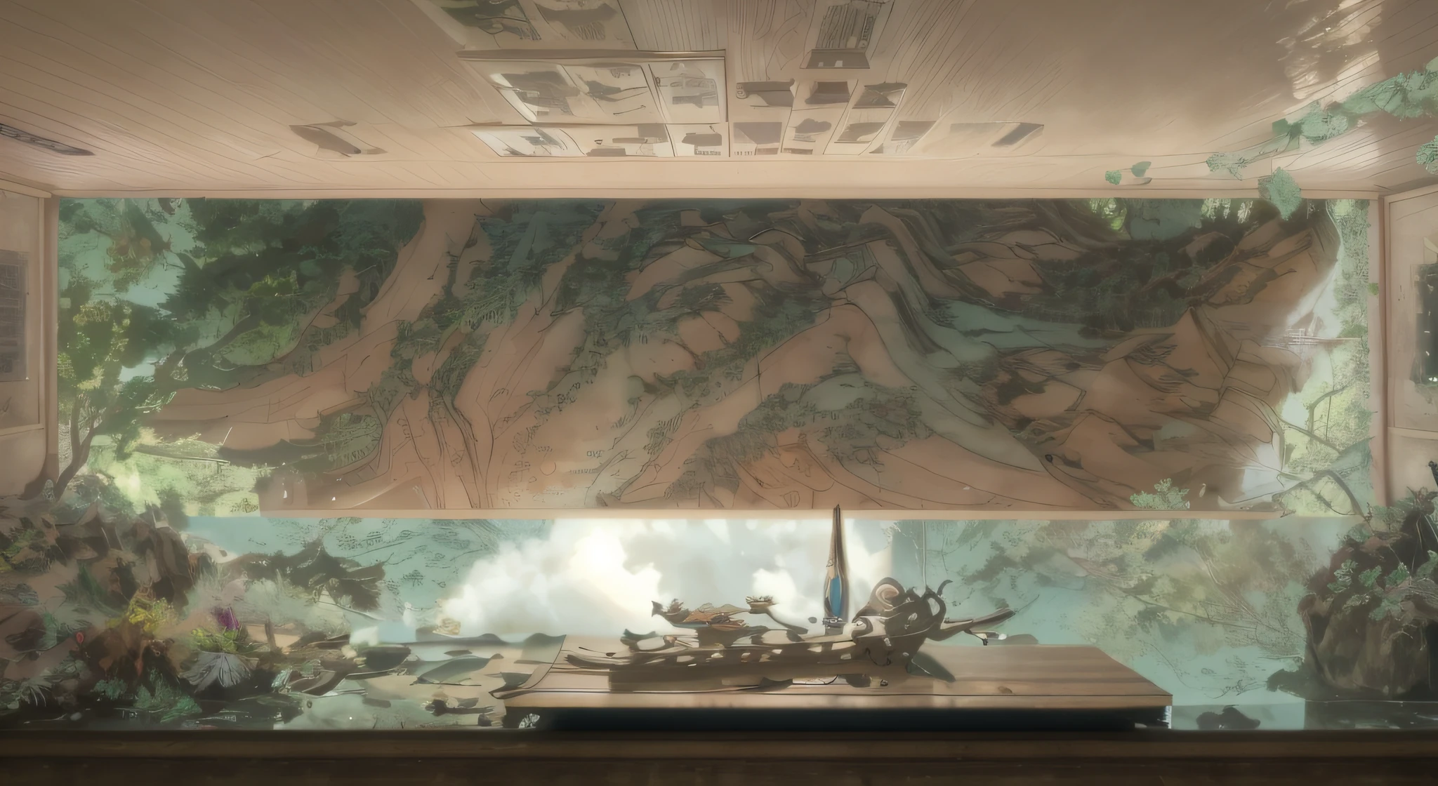 Mountain and Sea Sutra mythology,Physiotherapy room,best qualtiy,Realiy,ultra - detailed,Works of masters, 8K, detailed cinematic rendering, 4 K resolution concept art, 3 d model, concept-art, highly detailed vfx scene, Concept art 8K resolution, concept art 8 k resolution, 4K concept art, 4k highly detailed digital art