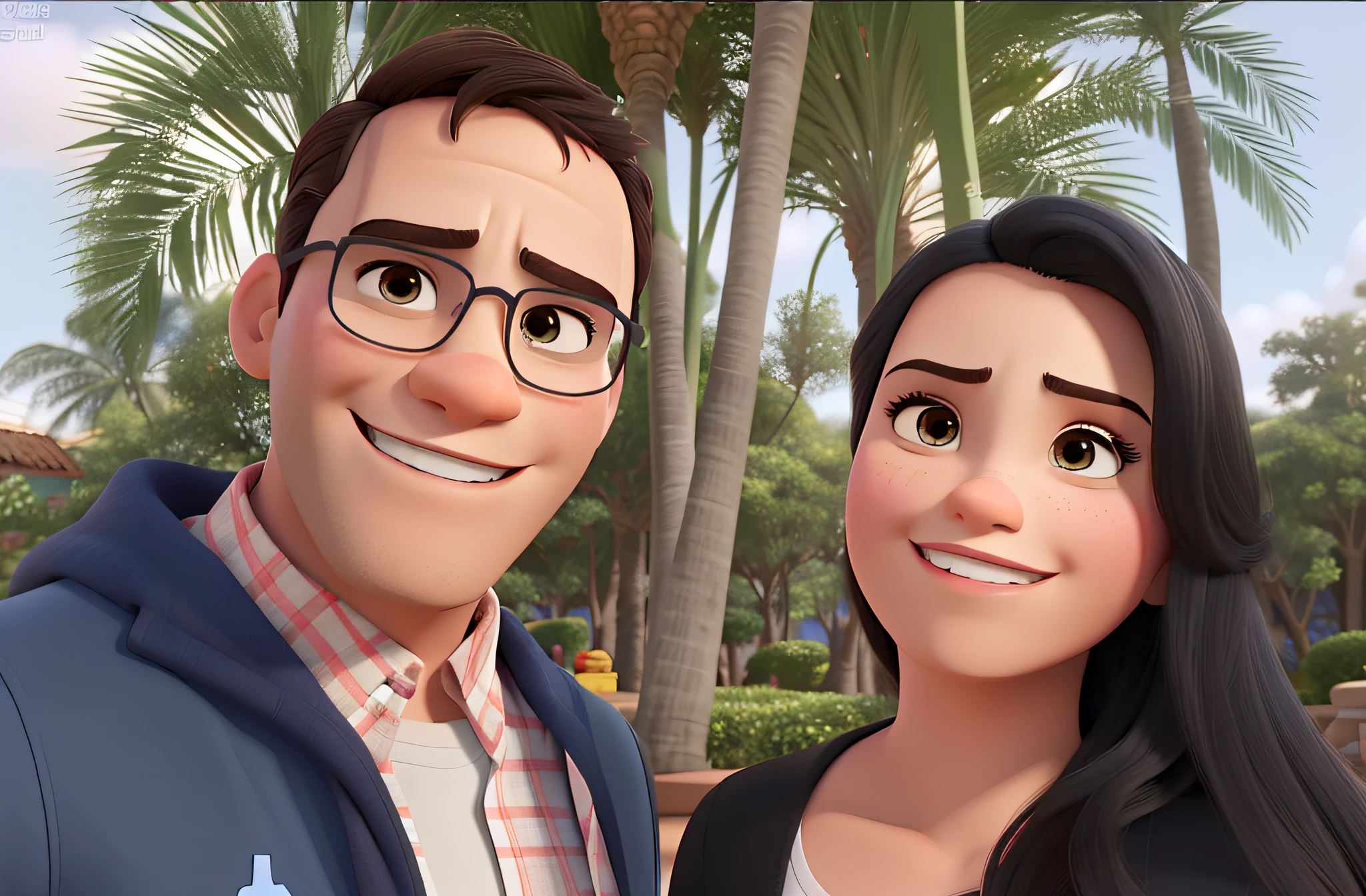 casal homem e mulher no estilo Disney Pixar, alta qualidade, melhor qualidade
